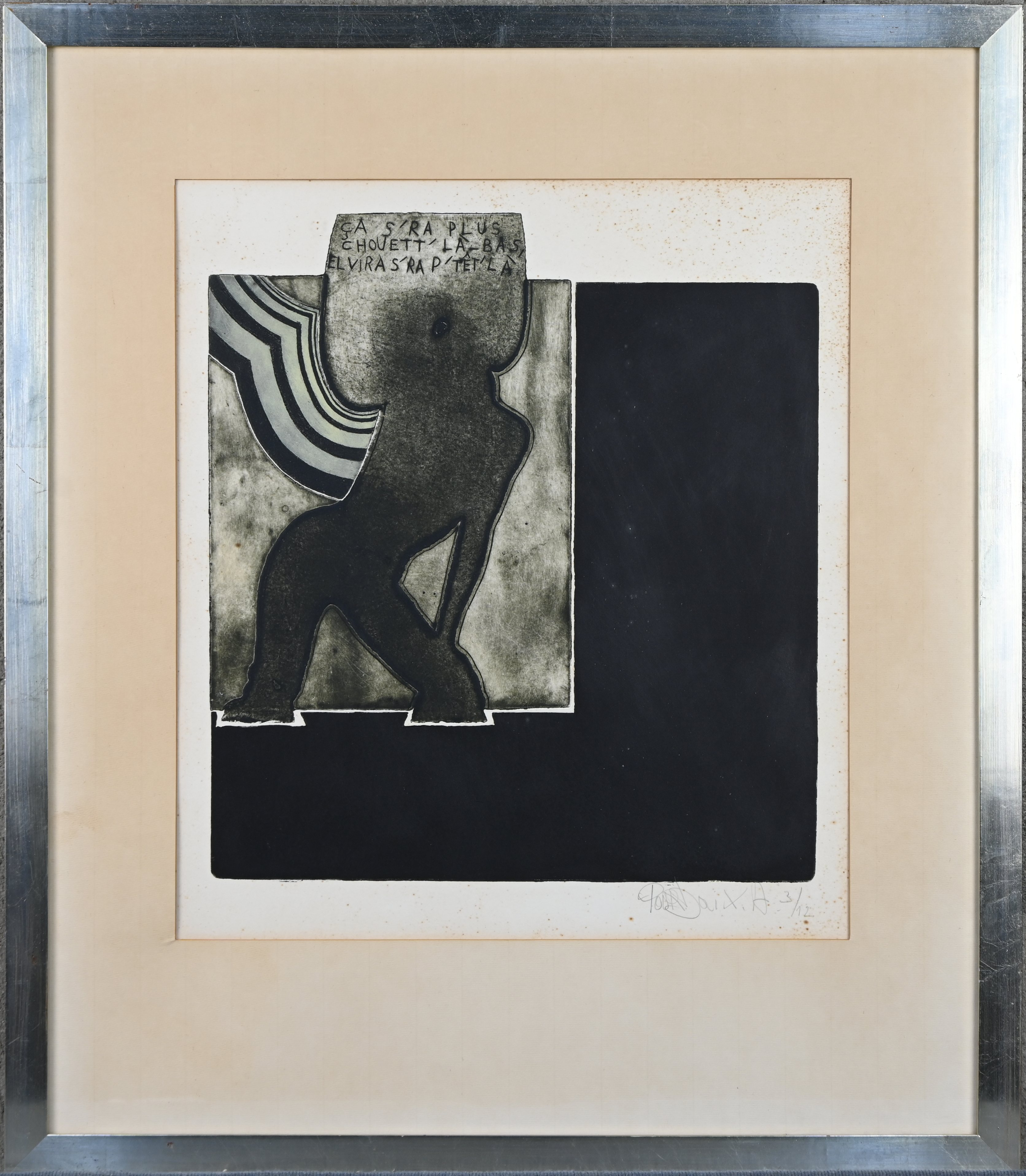 “Ca s’ra plus chouett’ là-bas, Elvira s’ra p’tet là”. Litho. Gesigneerd en genummerd 3/12 “Ca s’ra plus chouett’ là-bas, Elvira s’ra p’tet là”. Litho. Gesigneerd en genummerd 3/12.
