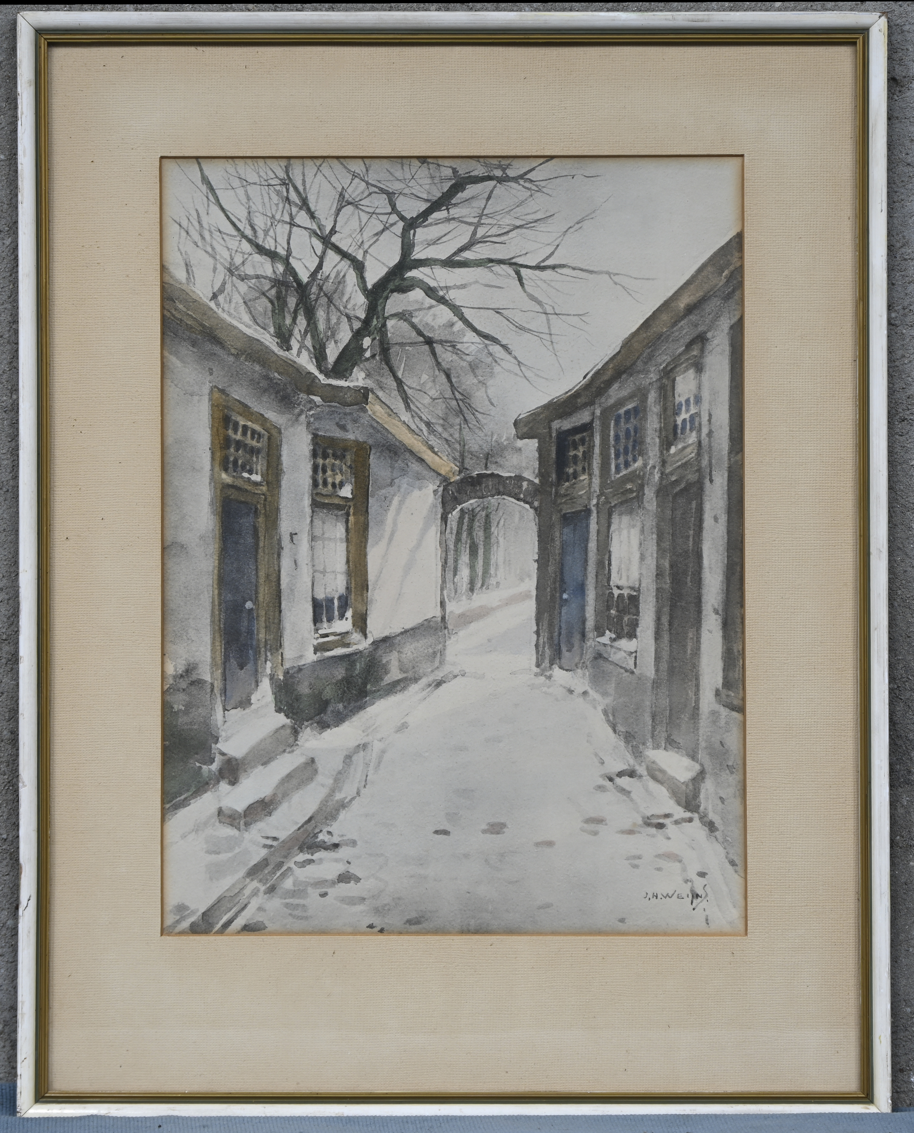 “Winterzicht, waterverf op papier, gesigneerd J.H. Weijns “Winterzicht, waterverf op papier, gesigneerd J.H. Weijns.