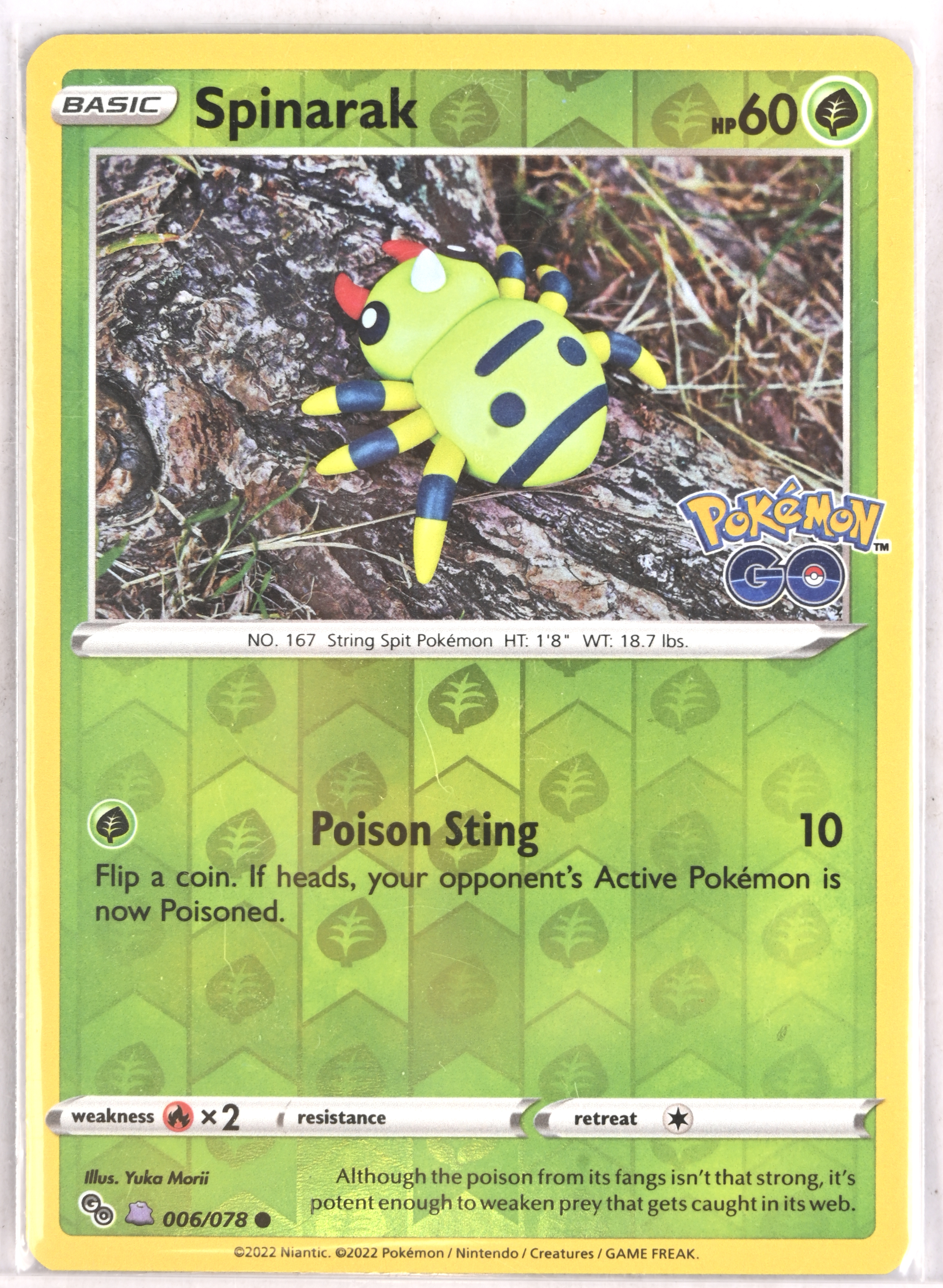 Spinarak (Peelable Ditto) - Pokemon GO (PGO) 006/078 Near Mint Reverse Holofoil Spinarak (Peelable Ditto) - Pokemon GO (PGO) 006/078 Near Mint Reverse Holofoil.