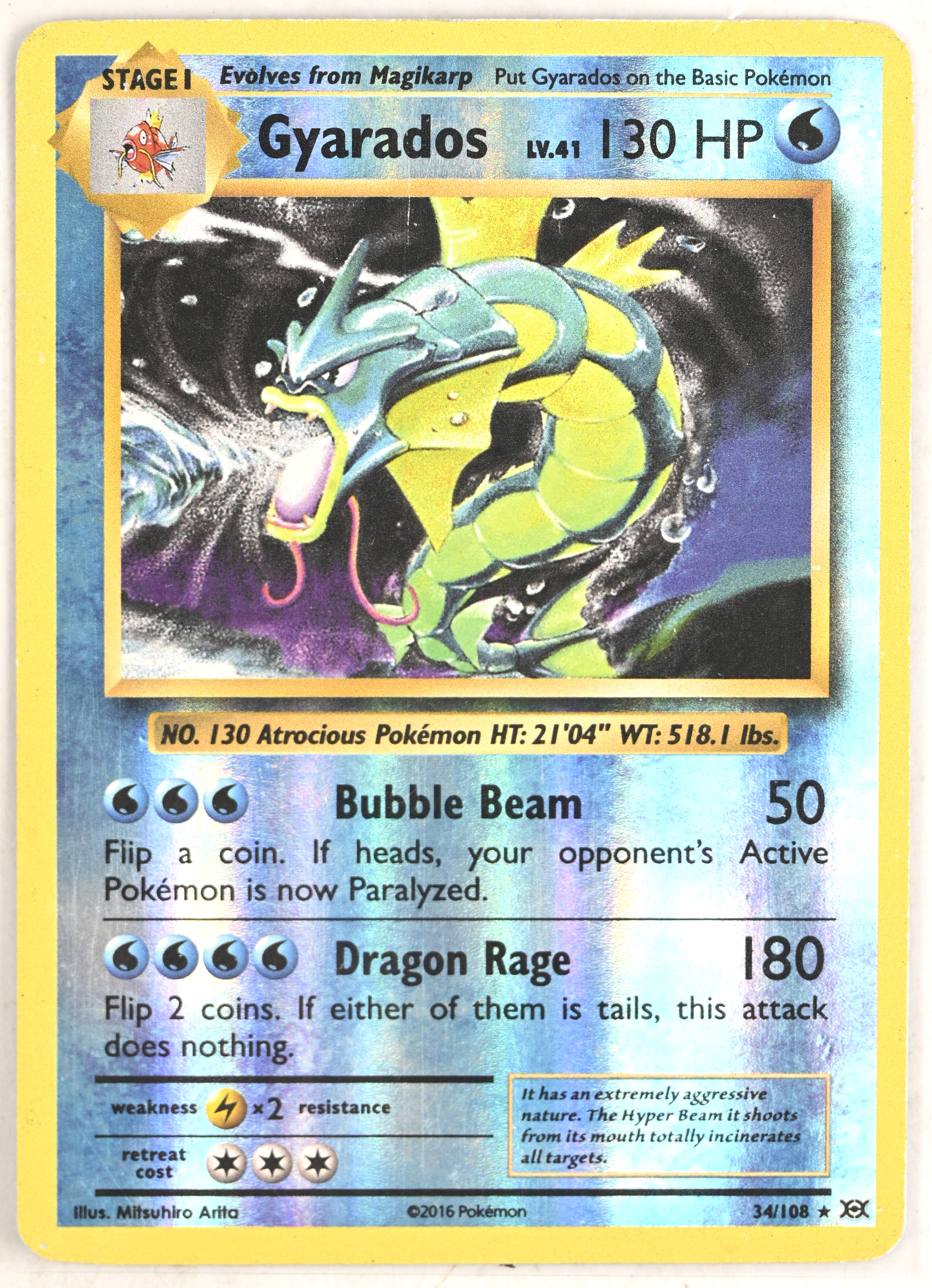 Gyarados - XY - Evolutions (EVO) Reverse Holofoil 34/108 Played Gyarados - XY - Evolutions (EVO) Reverse Holofoil 34/108 Played.
