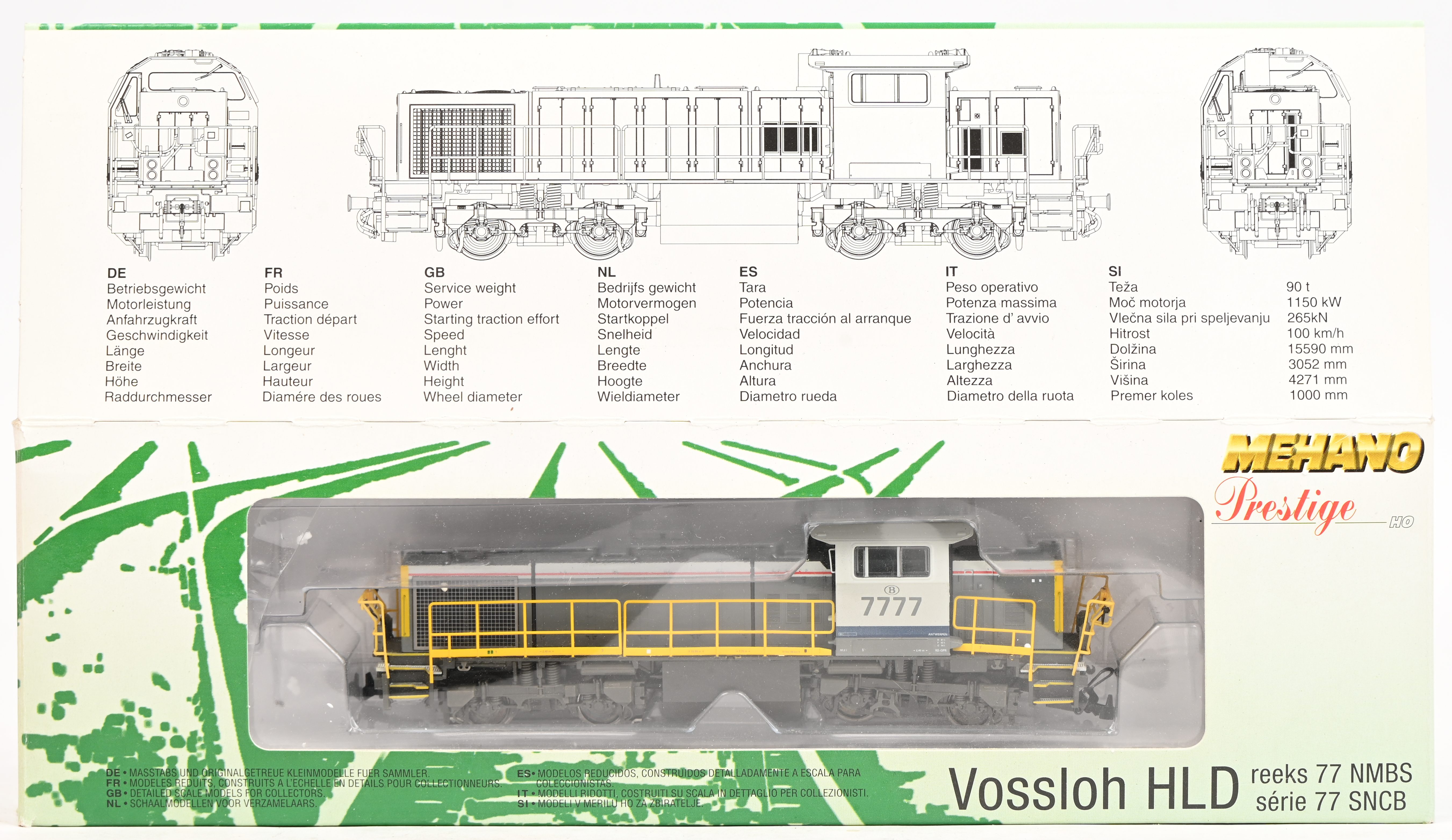 Mehano T285 H0 Diesellocomotief Vossloh Serie 7777 van de NMBS, in OVP Mehano T285 H0 Diesellocomotief Vossloh Serie 7777 van de NMBS, in OVP.