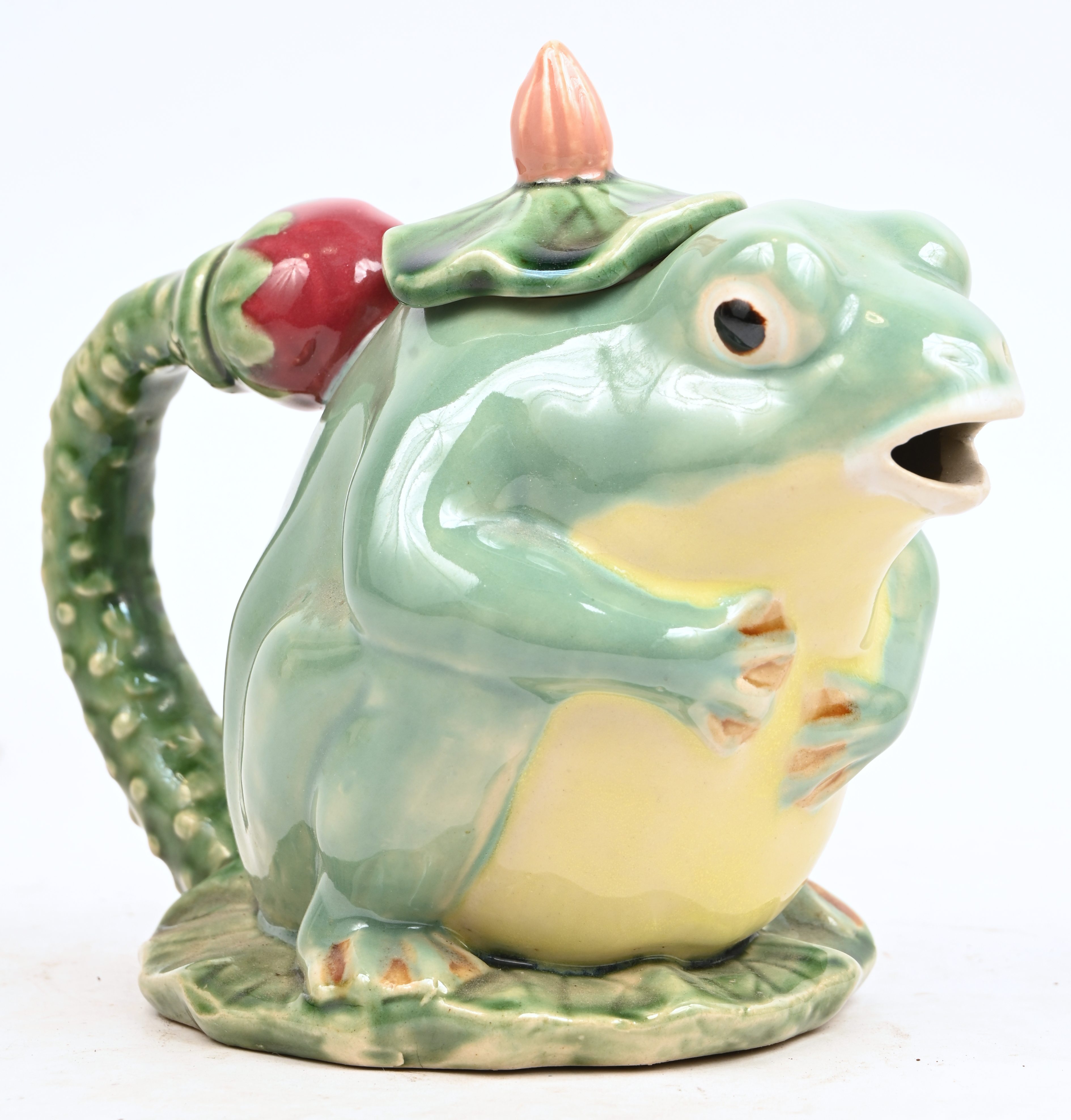 Een keramische theepot in de vorm van een kikker, gemerkt Athezza Franca Een keramische theepot in de vorm van een kikker, gemerkt Athezza Franca.