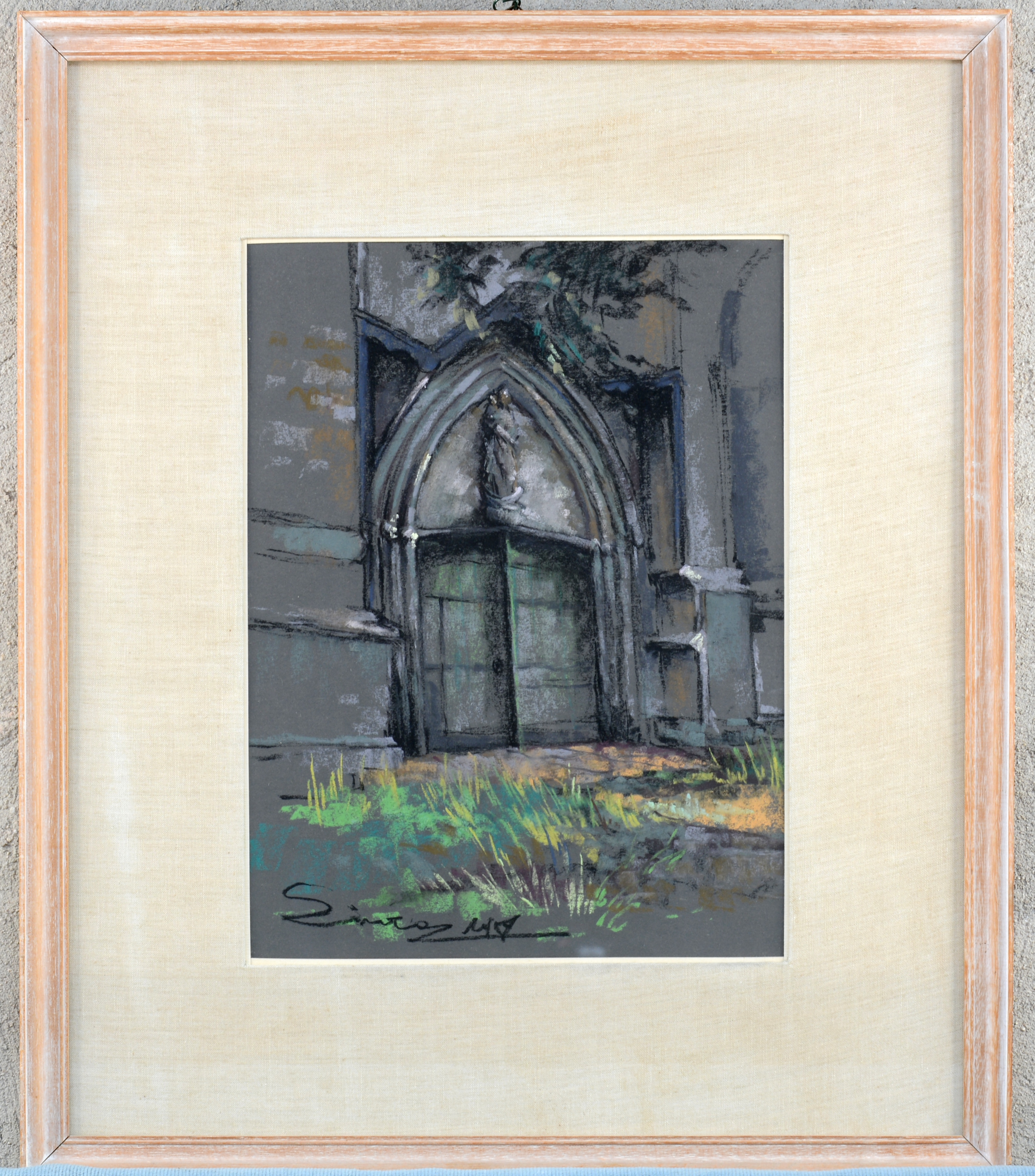 “Portiek”. Pastel op papier. Onleesbaar gesigneerd “Portiek”. Pastel op papier. Onleesbaar gesigneerd.