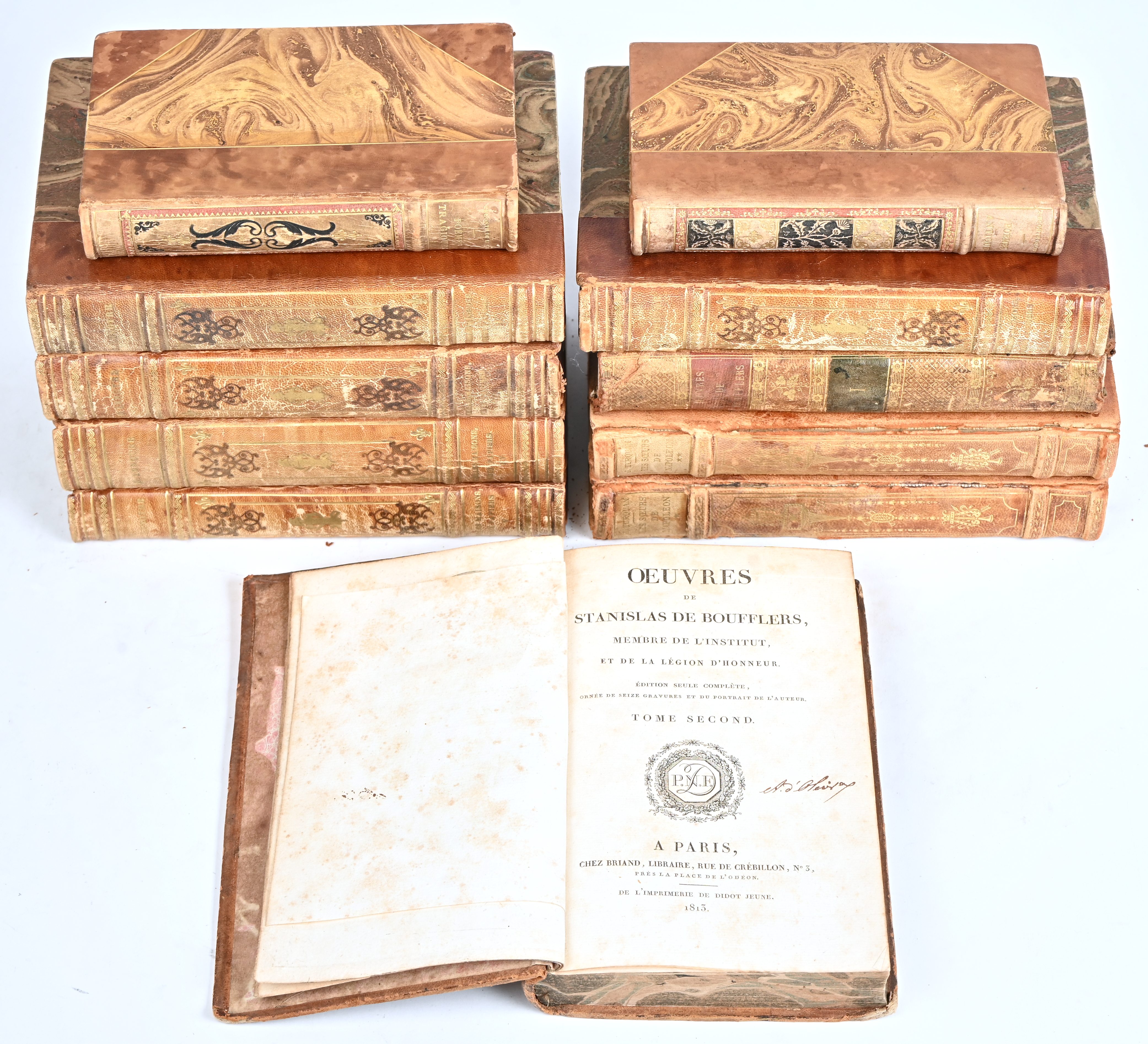 Een partij oude boeken. ‘Les Soeurs de Napoleon, tome 1 & 2’, ‘Oeuvres de Stanislas de Boufflers, tome 1 & 2’, ‘Poemes par Leconte de Lisle’ en deel 1 tot 5 uit de reeks ‘Paris Révolutionnaire parG. Lenotre Een partij oude boeken. ‘Les Soeurs de Napoleon, tome 1 & 2’, ‘Oeuvres de Stanislas de Boufflers, tome 1 & 2’, ‘Poemes par Leconte de Lisle’ en deel 1 tot 5 uit de reeks ‘Paris Révolutionnaire parG. Lenotre.