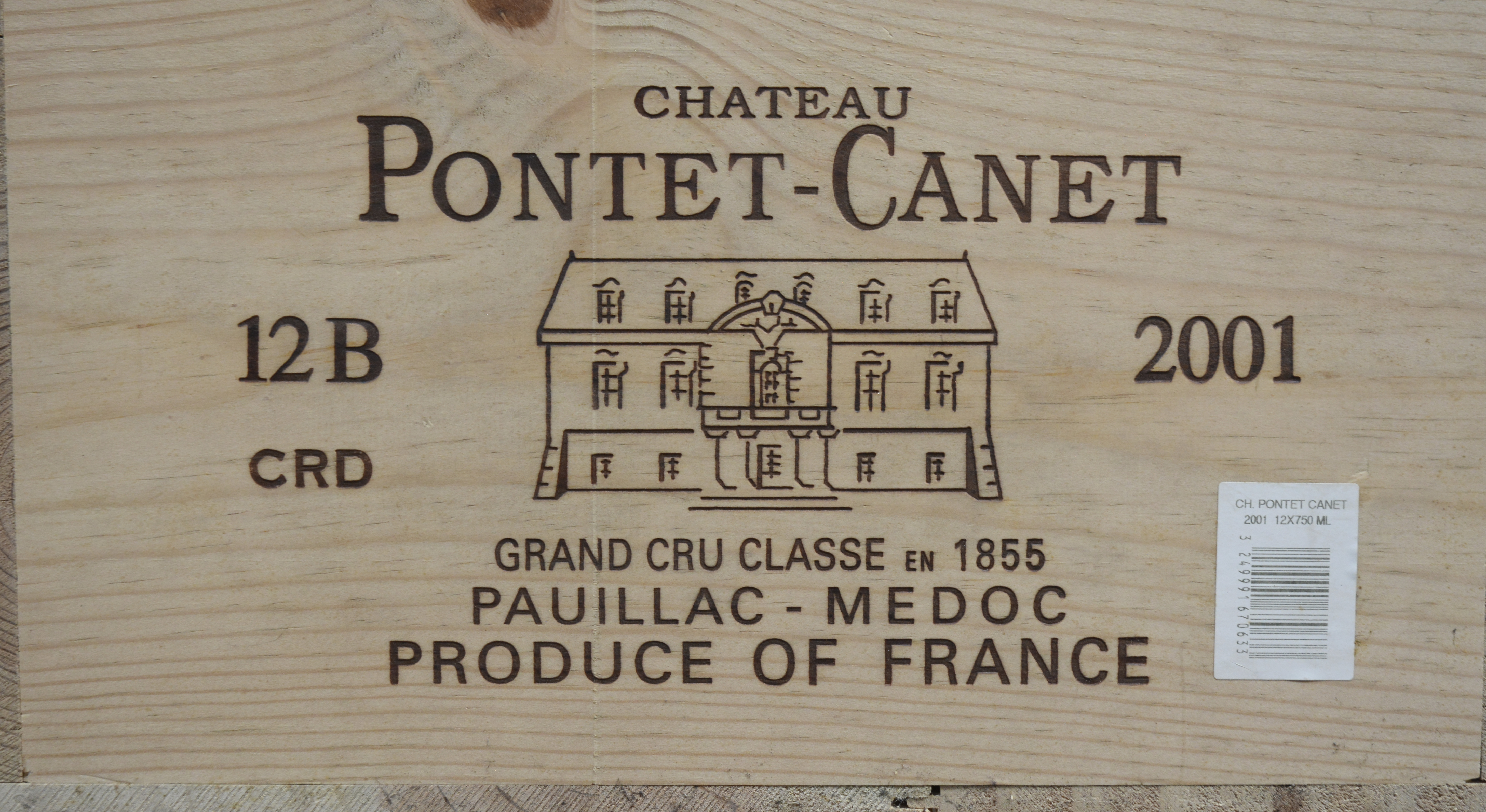Ch. Pontet-Canet A.C. Pauillac 5e grand cru classé M.C. O.K Ch. Pontet-Canet A.C. Pauillac 5e grand cru classé M.C. O.K. 2001 aantal: 12 bt