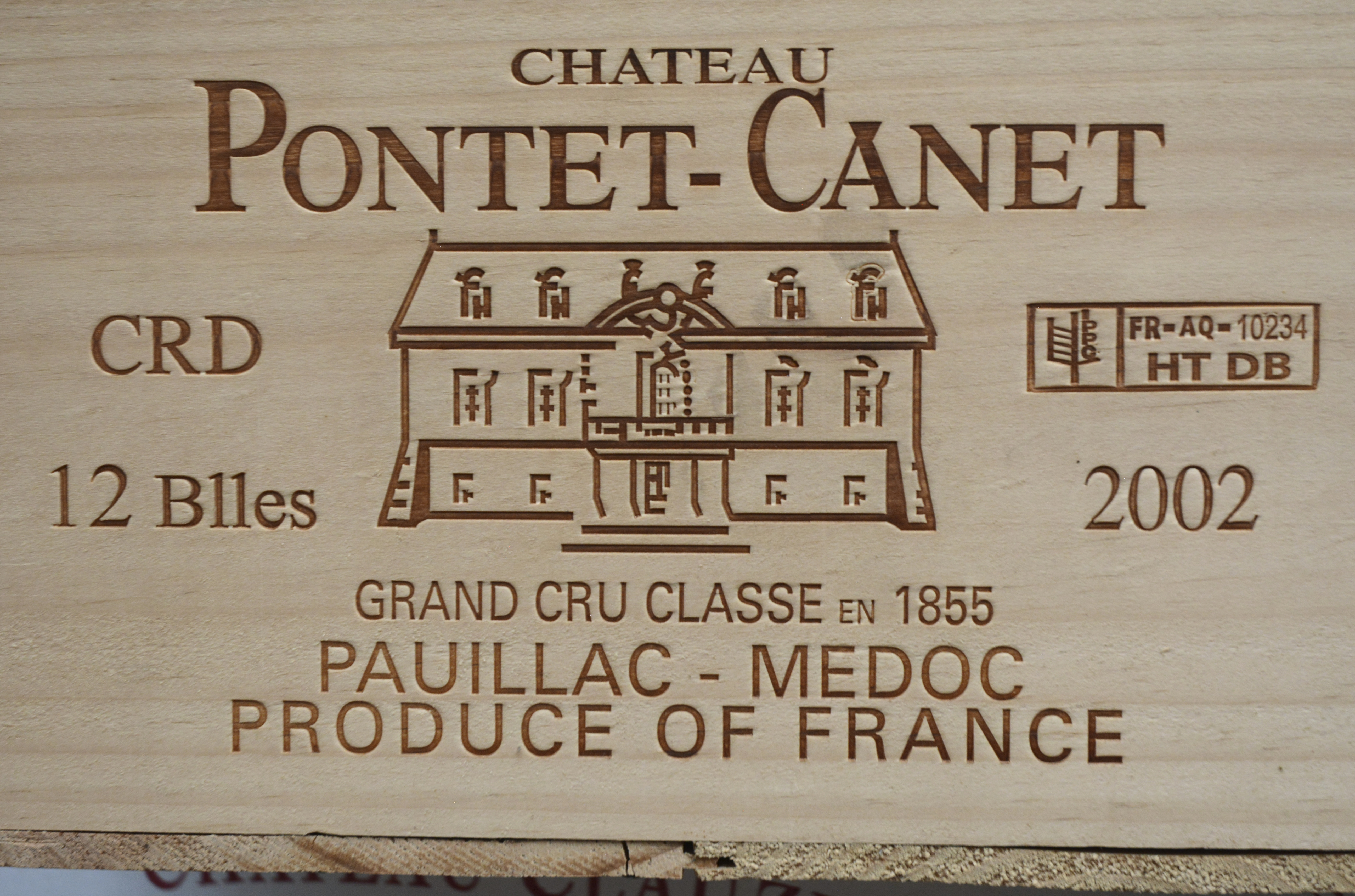 Ch. Pontet-Canet A.C. Pauillac 5e grand cru classé M.C. O.K Ch. Pontet-Canet A.C. Pauillac 5e grand cru classé M.C. O.K. 2002 aantal: 12 bt