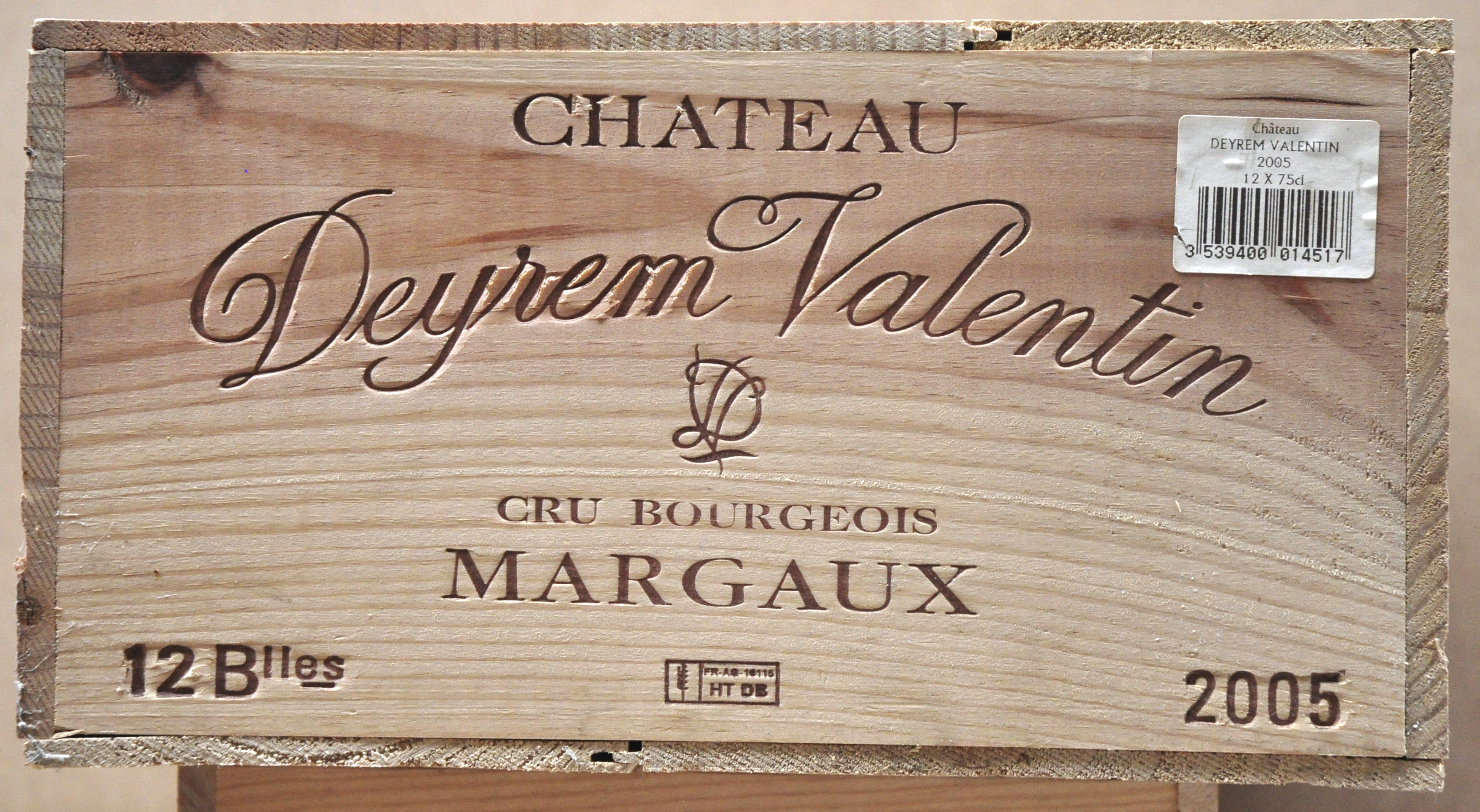 Ch. Deyrem Valentin A.C. Margaux Cru bourgeois supérieur M.C. O.K Ch. Deyrem Valentin A.C. Margaux Cru bourgeois supérieur M.C. O.K. 2005 aantal: 12 bt