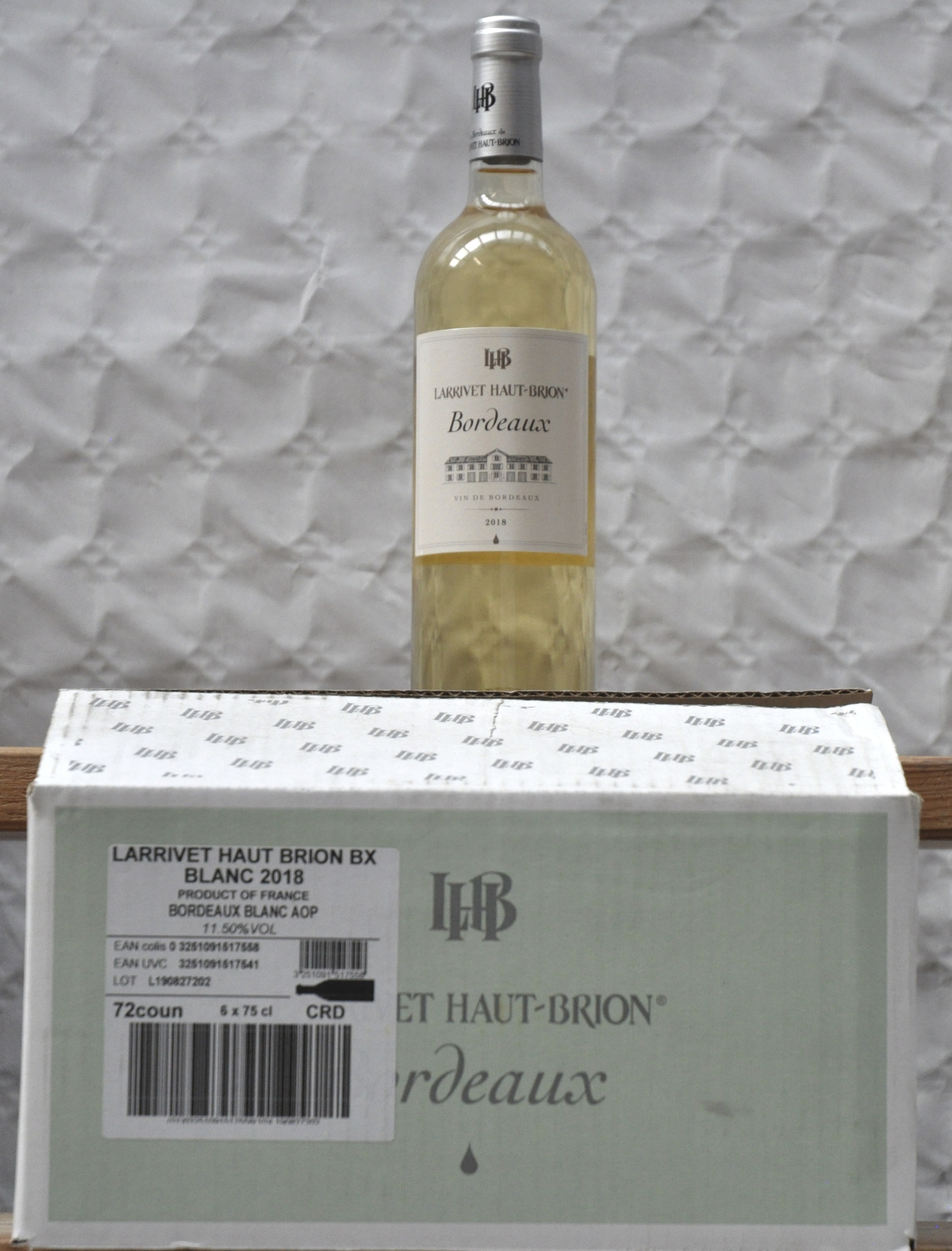 Larrivet Haut-Brion A.O.P. Bordeaux Blanc Ginestet & Larrivet Haut-Brion M.O. O.D Larrivet Haut-Brion A.O.P. Bordeaux Blanc Ginestet & Larrivet Haut-Brion M.O. O.D. 2018 aantal: 6 bt
