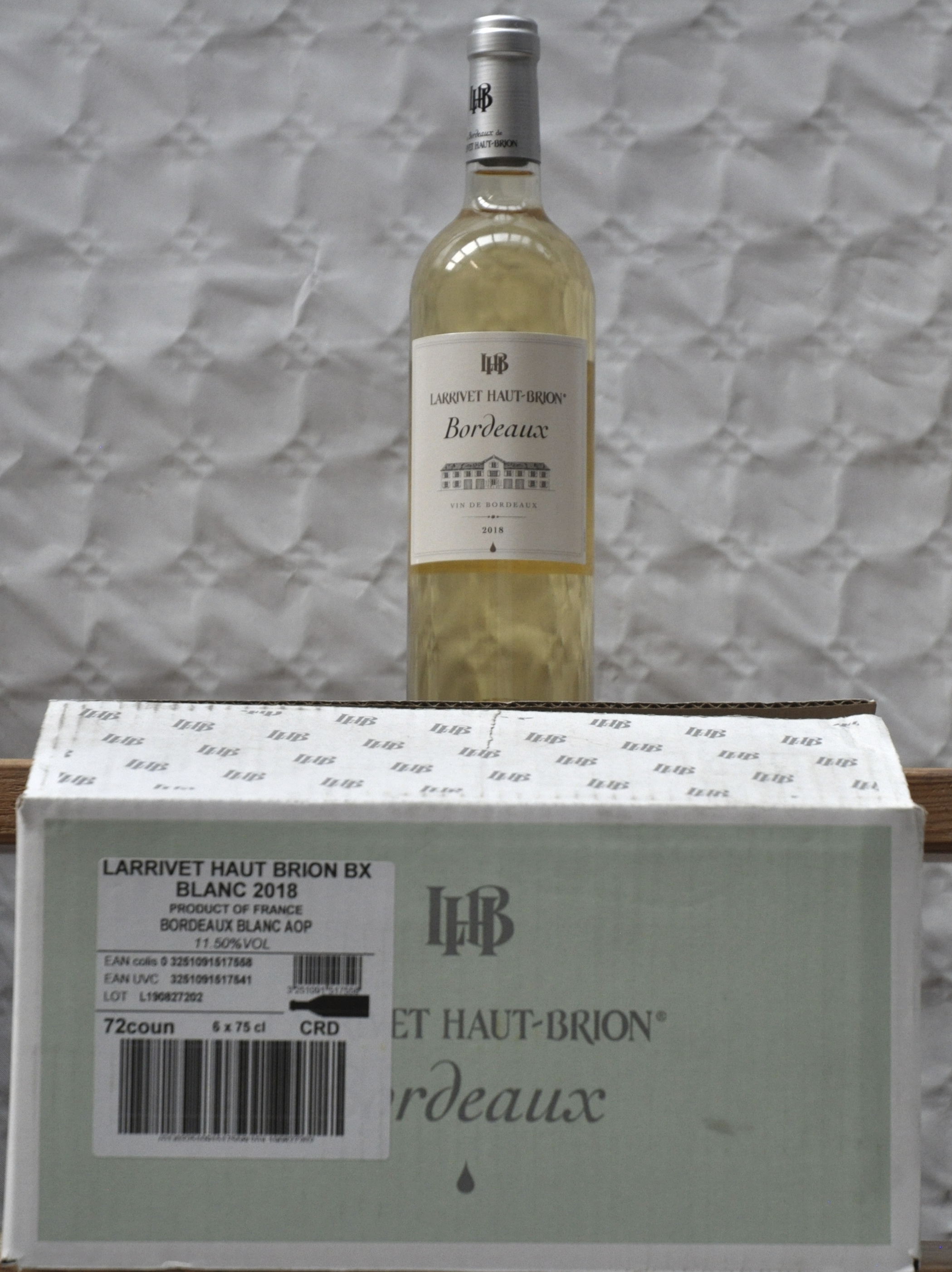 Larrivet Haut-Brion A.O.P. Bordeaux Blanc Ginestet & Larrivet Haut-Brion M.O. O.D Larrivet Haut-Brion A.O.P. Bordeaux Blanc Ginestet & Larrivet Haut-Brion M.O. O.D. 2018 aantal: 6 bt