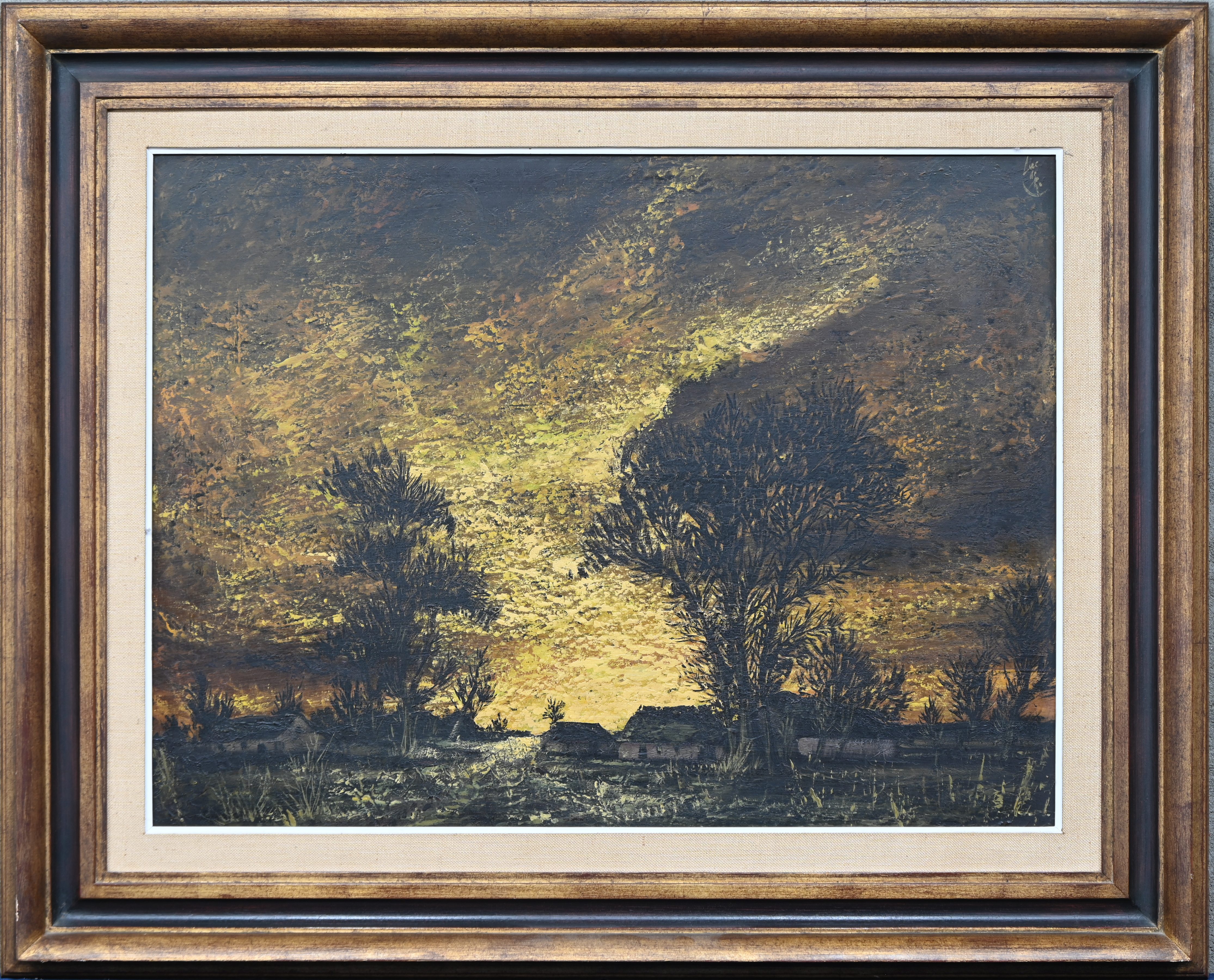 ‘Herfstlandschap’, een olieverfschilderij op paneel. Gesigneerd rechtsboven ‘Luc De Ro’ ‘Herfstlandschap’, een olieverfschilderij op paneel. Gesigneerd rechtsboven ‘Luc De Ro’.