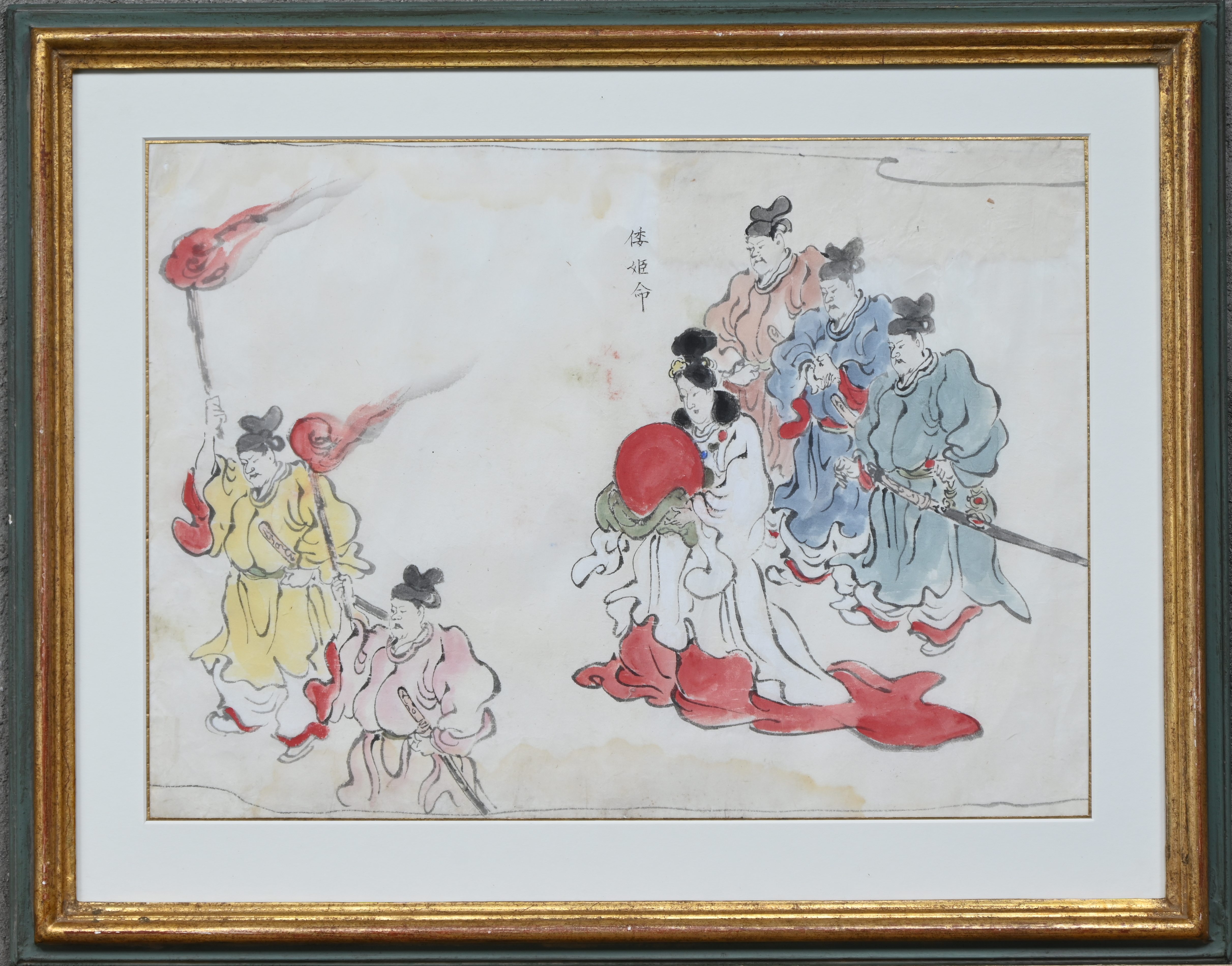 ‘Yamatohime-no-mikoto’, een ingekleurde inkttekening op rijstpapier ‘Yamatohime-no-mikoto’, een ingekleurde inkttekening op rijstpapier.