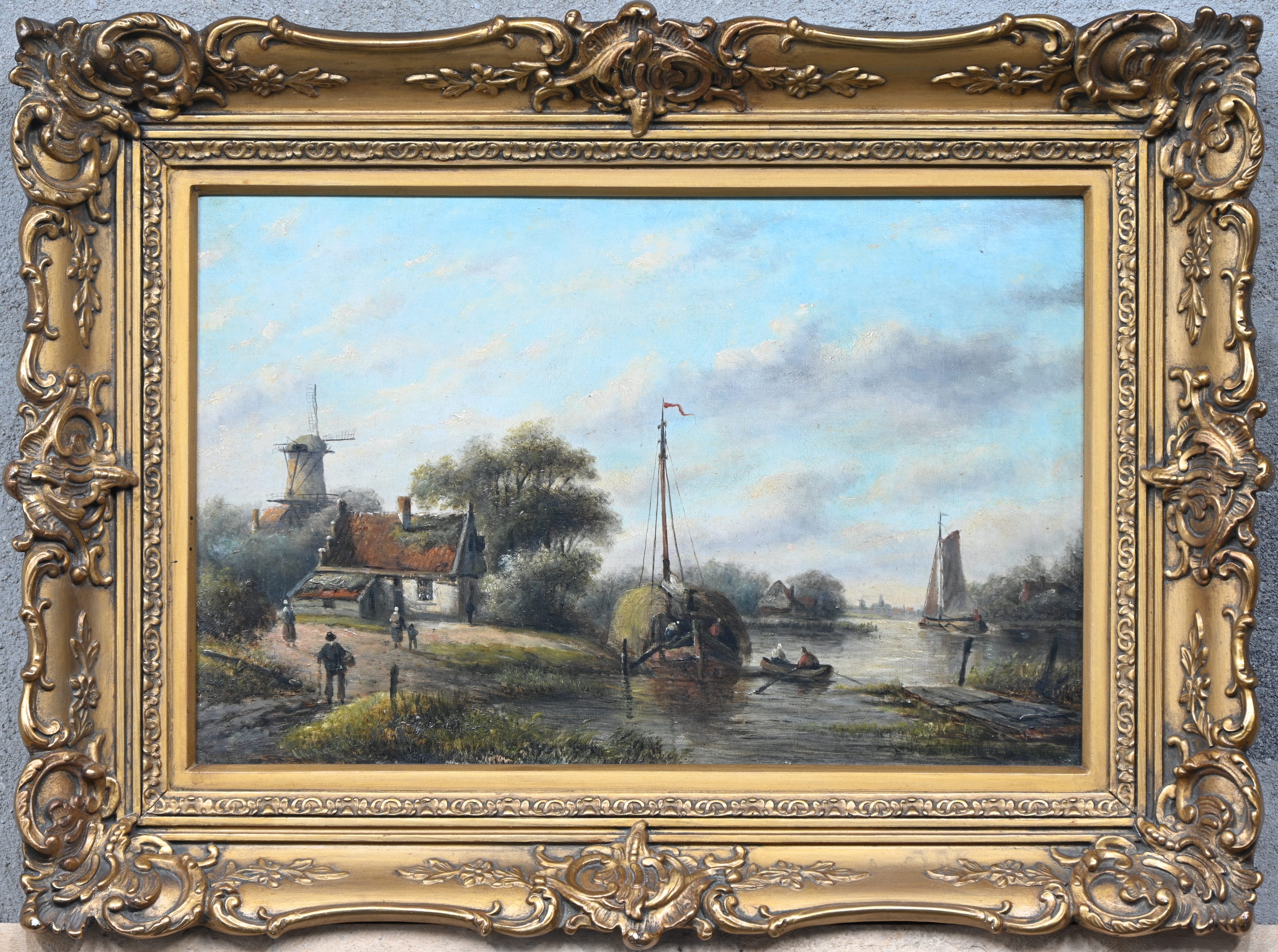 ‘Canal en Hollande’, een olieverfschilderij op doek. Gesigneerd linksonder ‘Canal en Hollande’, een olieverfschilderij op doek. Gesigneerd linksonder.