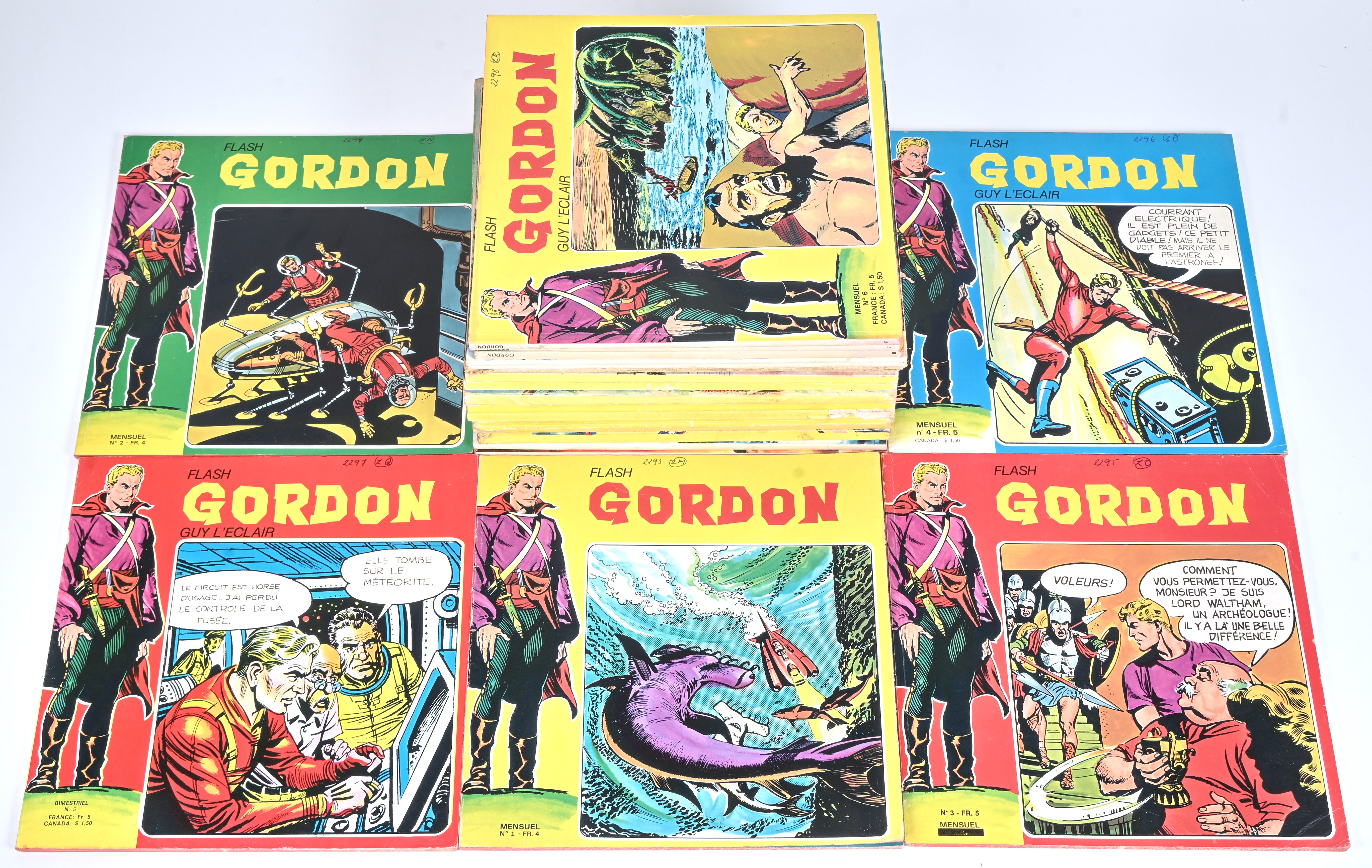 ‘Gordon’, vijftien Nederlandstalige en acht Franstalige titels. Mogelijk met geschreven markeringen op de kaft ‘Gordon’, vijftien Nederlandstalige en acht Franstalige titels. Mogelijk met geschreven markeringen op de kaft.