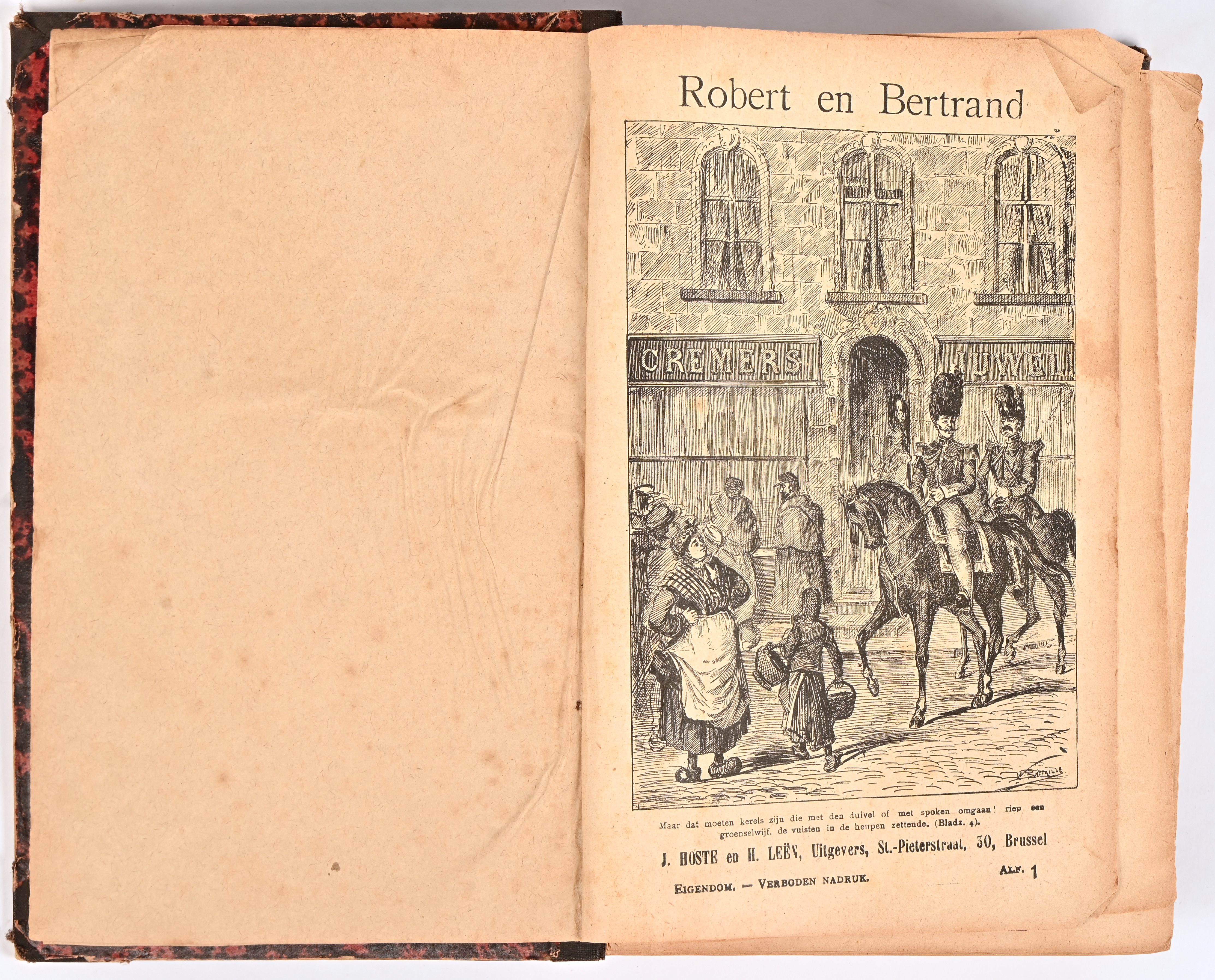 Robert en Bertrand of de lustige vagabonden door Koen Ravenstein, circa 1900, het boek waarop Vandersteen zijn latere stripreeks op baseerde Robert en Bertrand of de lustige vagabonden door Koen Ravenstein, circa 1900, het boek waarop Vandersteen zijn latere stripreeks op baseerde.