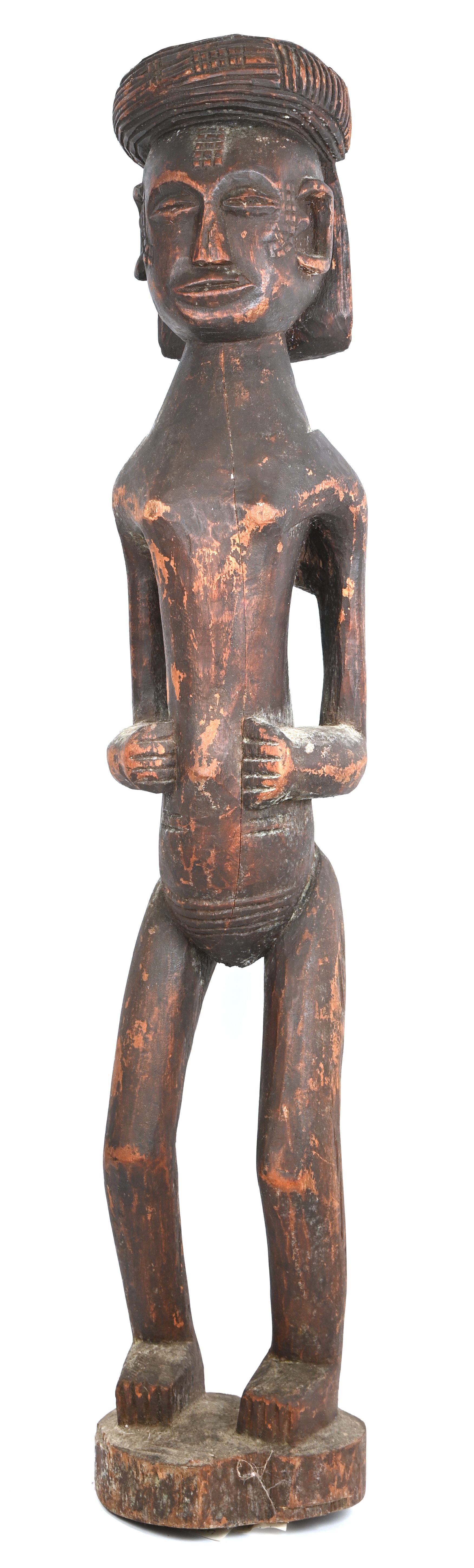 Een Afrikaans vrouwenbeeld van gebeeldhouwd hout. Lwena Een Afrikaans vrouwenbeeld van gebeeldhouwd hout. Lwena.