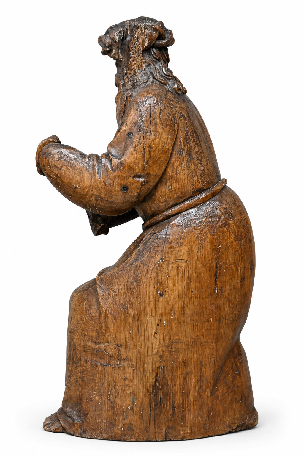 ‘De kruisdragende Christus’, een 15e eeuws houten beeld. Vroege dramatische gothiek, hand en kruis manco. Met taxatierapport ‘De kruisdragende Christus’, een 15e eeuws houten beeld. Vroege dramatische gothiek, hand en kruis manco. Met taxatierapport.