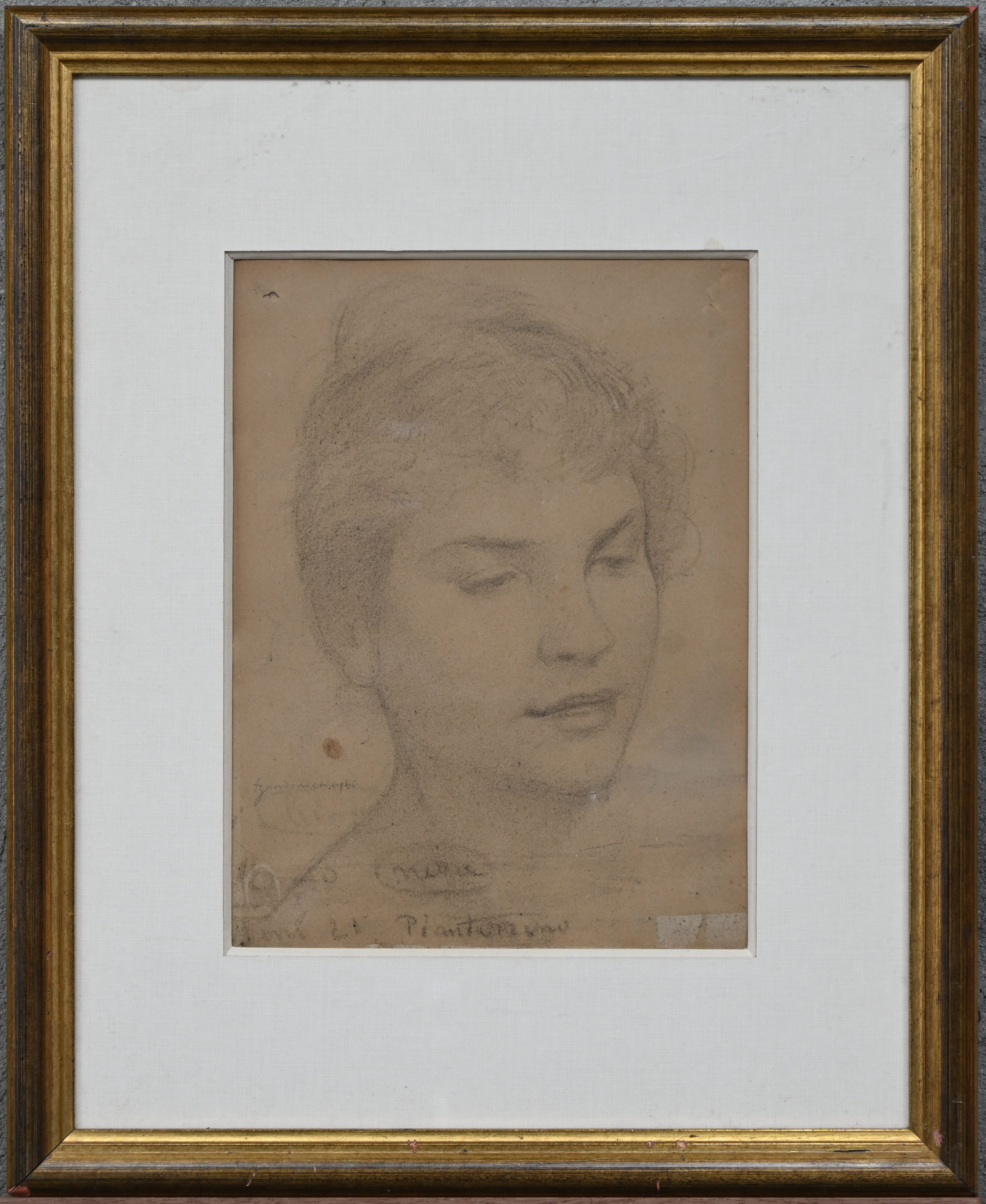 ‘Vrouwenportret’, draagt de niet geverifieerde handtekening ‘F. Zandomeneghi’ ‘Vrouwenportret’, draagt de niet geverifieerde handtekening ‘F. Zandomeneghi’.