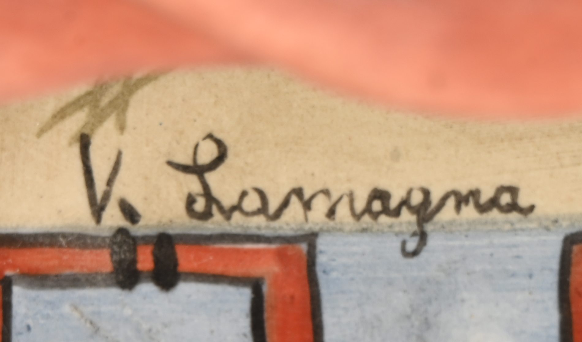 ‘Madame de Recamier’, een beeld van meerkleurig Capodimonte porselein. Het beeld is gelijmd aan haar middel ‘Madame de Recamier’, een beeld van meerkleurig Capodimonte porselein. Het beeld is gelijmd aan haar middel.