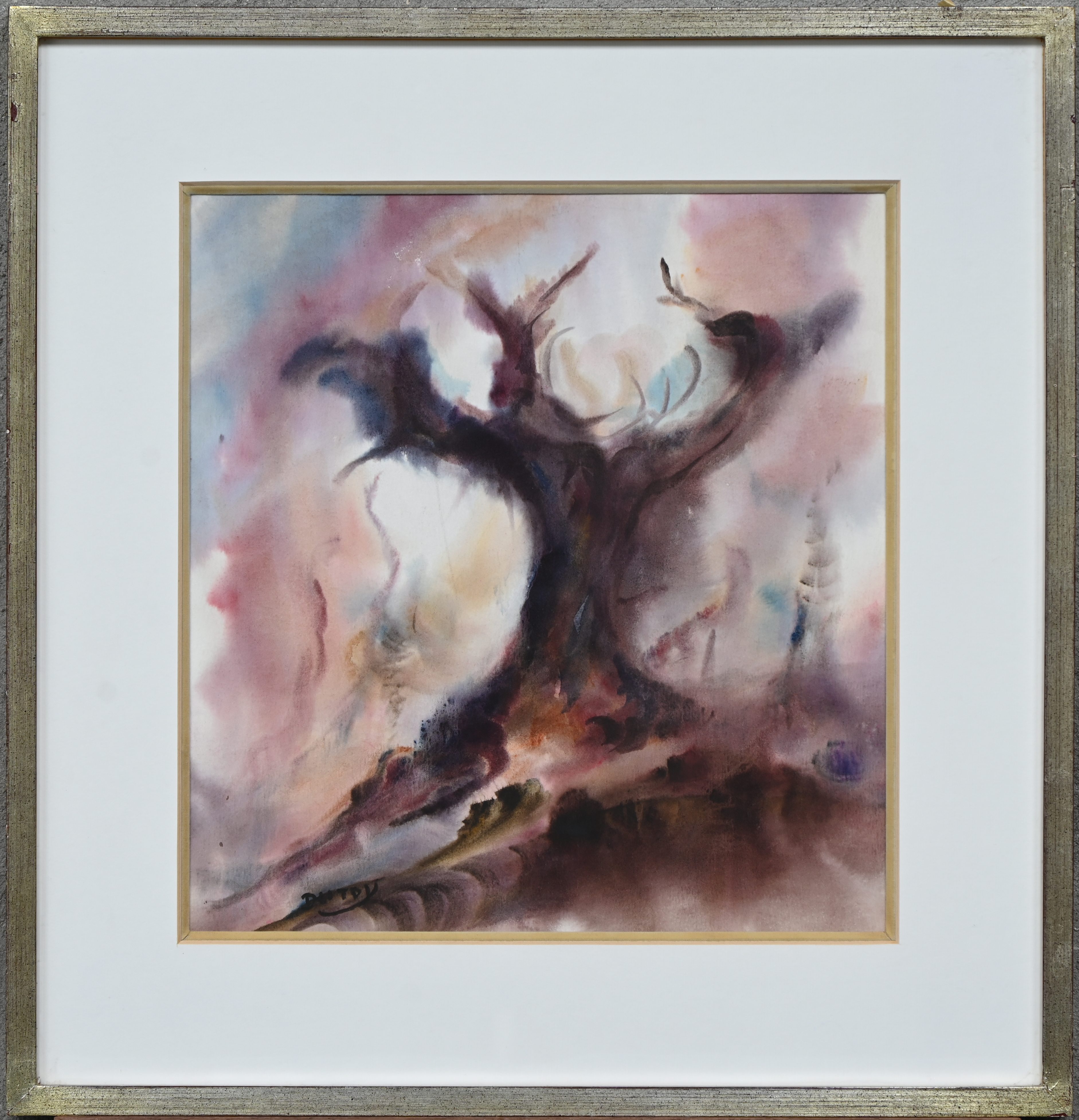“Knotwilg”, waterverf op papier, gesigneerd “Knotwilg”, waterverf op papier, gesigneerd.