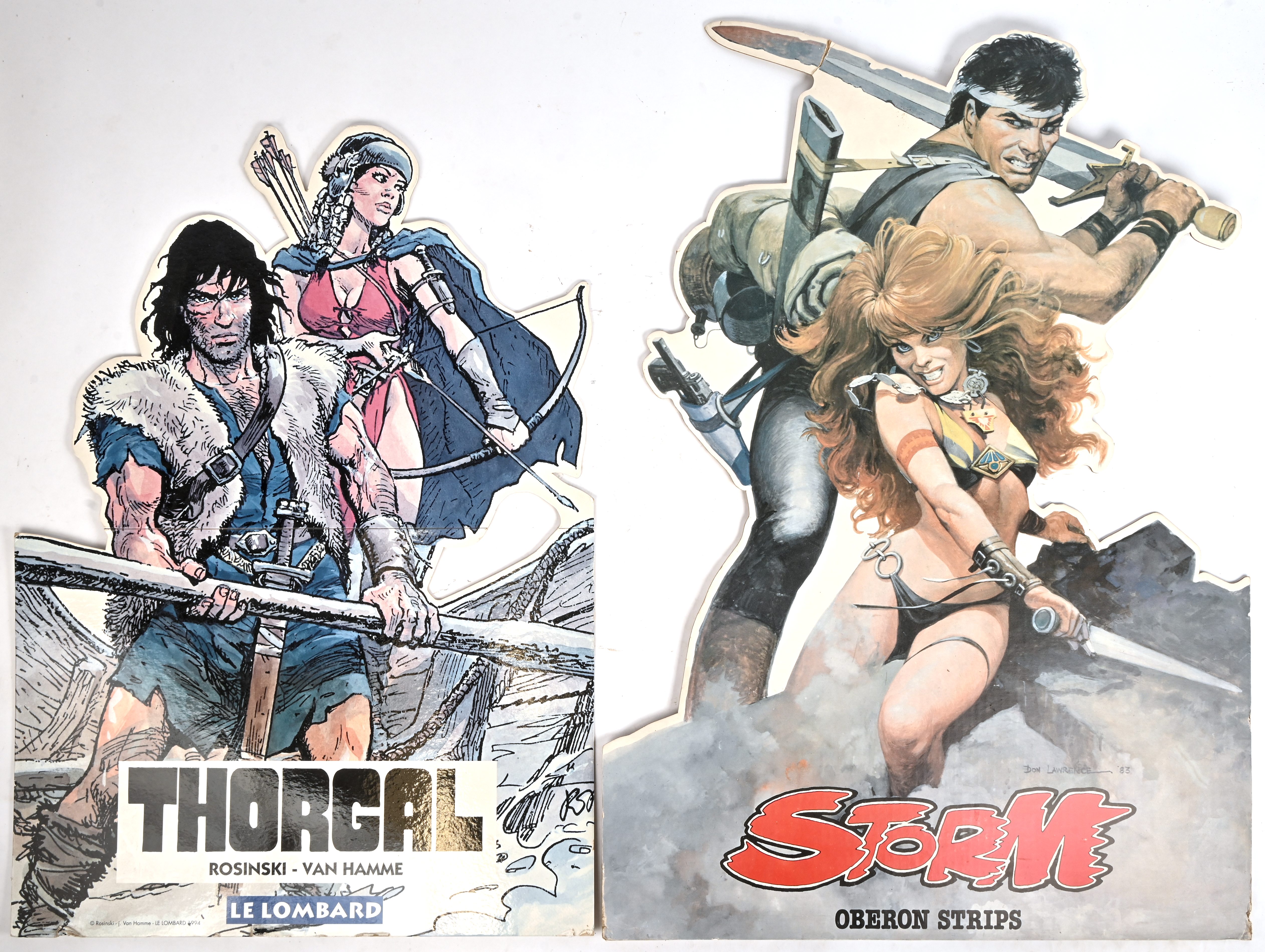 Twee displays. Thorgal (Ed. Le Lombard, 1994) en Storm (Ed. Oberon) Twee displays. Thorgal (Ed. Le Lombard, 1994) en Storm (Ed. Oberon).