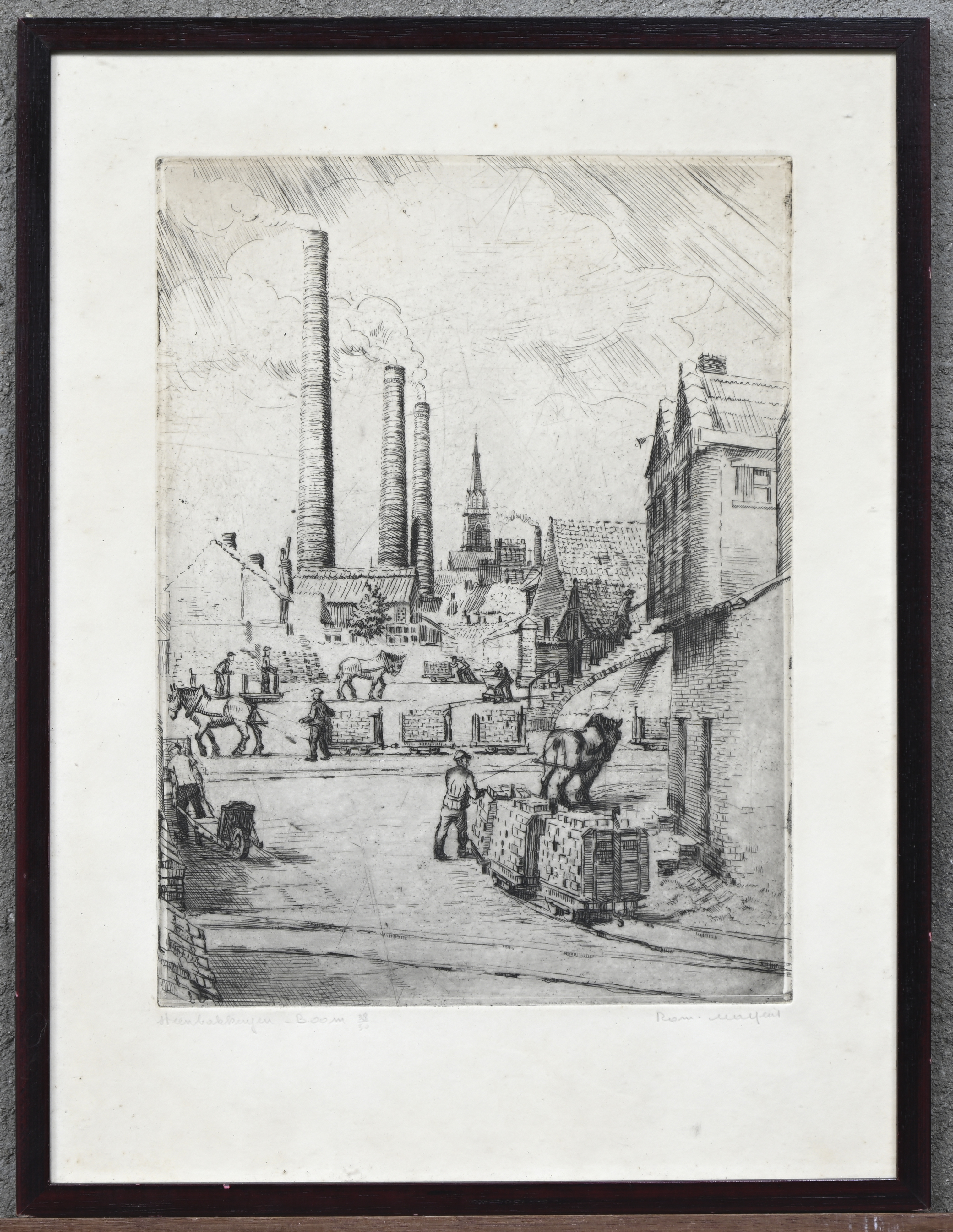 ‘De Steenbakkerijen, Boom’, een monochrome ets. Gesigneerd, nr. 38 uit een oplage van 50 exemplaren ‘De Steenbakkerijen, Boom’, een monochrome ets. Gesigneerd, nr. 38 uit een oplage van 50 exemplaren.