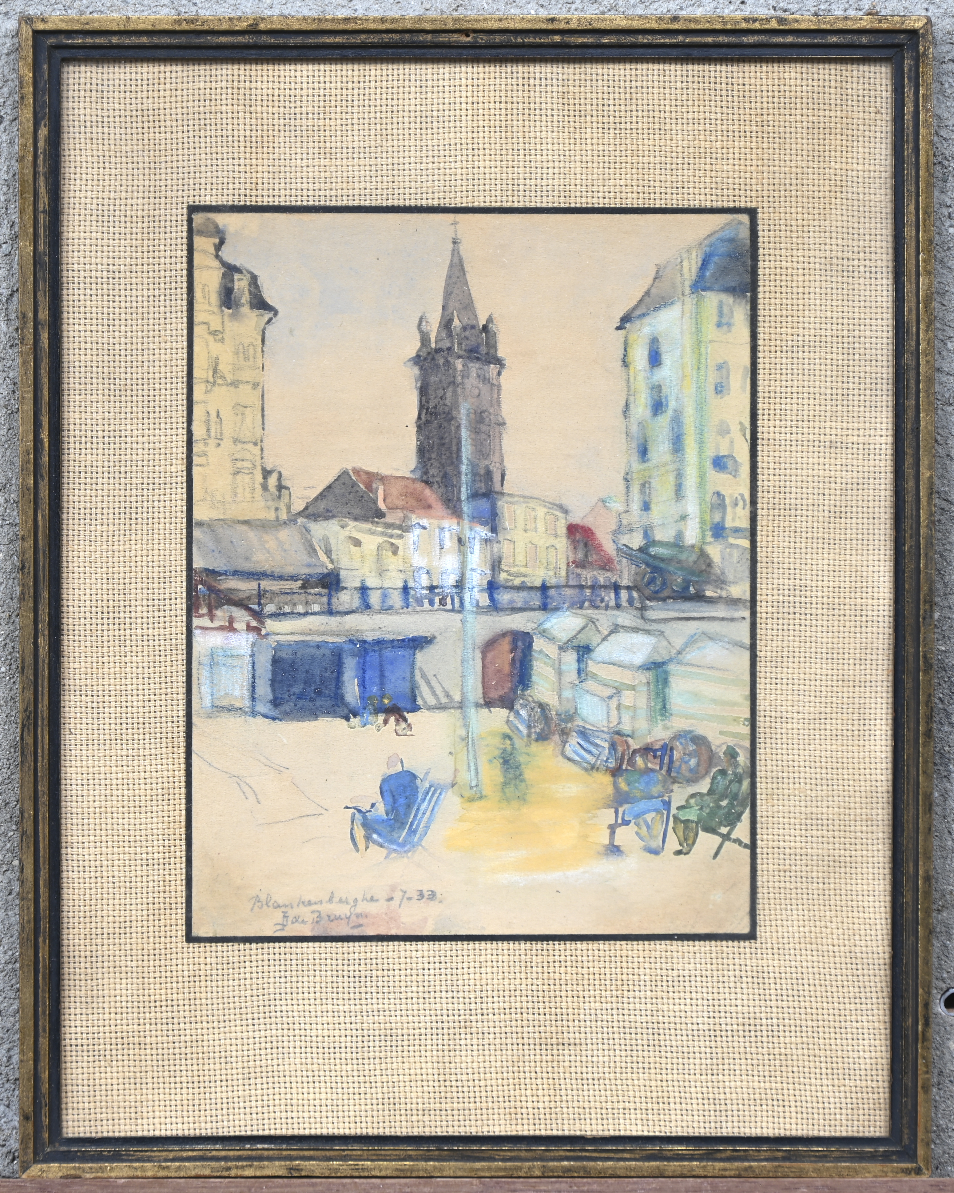 ‘Blankenberghe, 7-33’, een aquarel. Gesigneerd ‘De Bruyn’ ‘Blankenberghe, 7-33’, een aquarel. Gesigneerd ‘De Bruyn’.