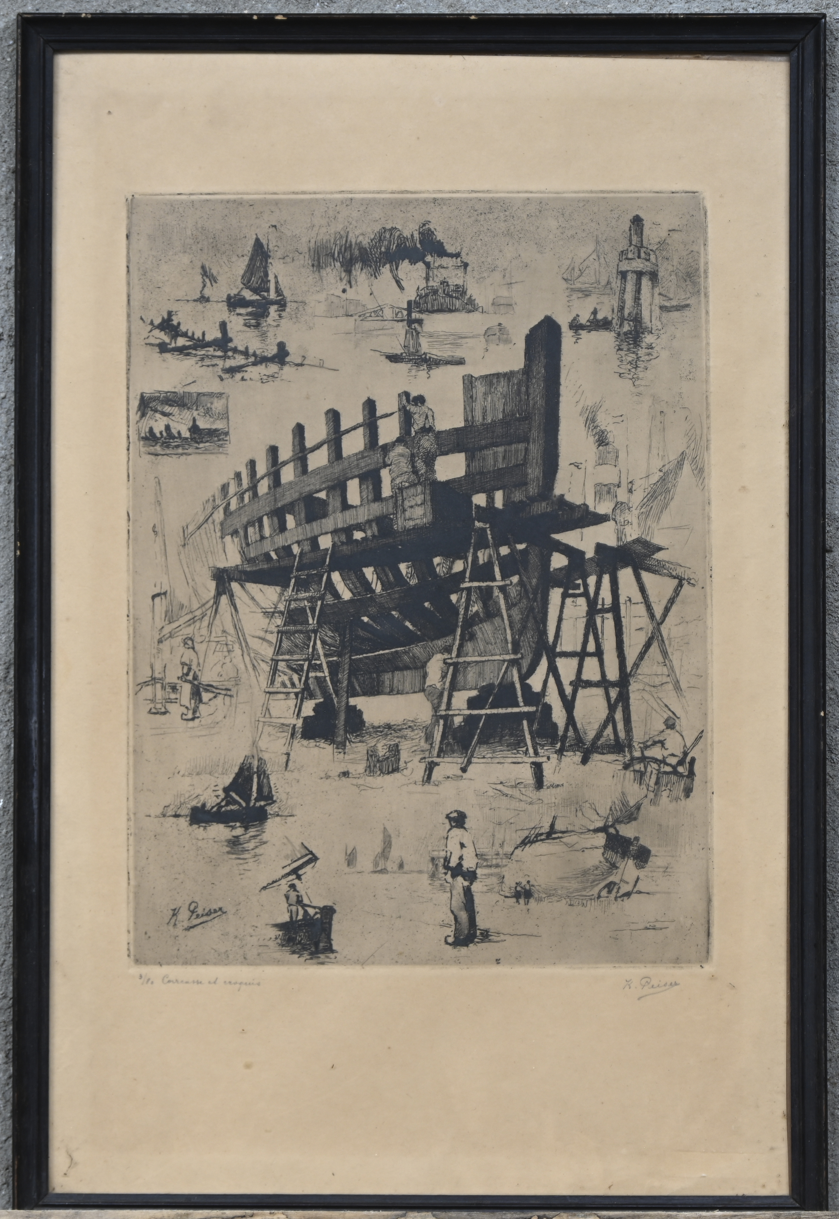 ‘Carcasse et croquis’, een monochrome ets. Gesigneerd, nr. 3 uit een oplage van 80 exemplaren ‘Carcasse et croquis’, een monochrome ets. Gesigneerd, nr. 3 uit een oplage van 80 exemplaren.