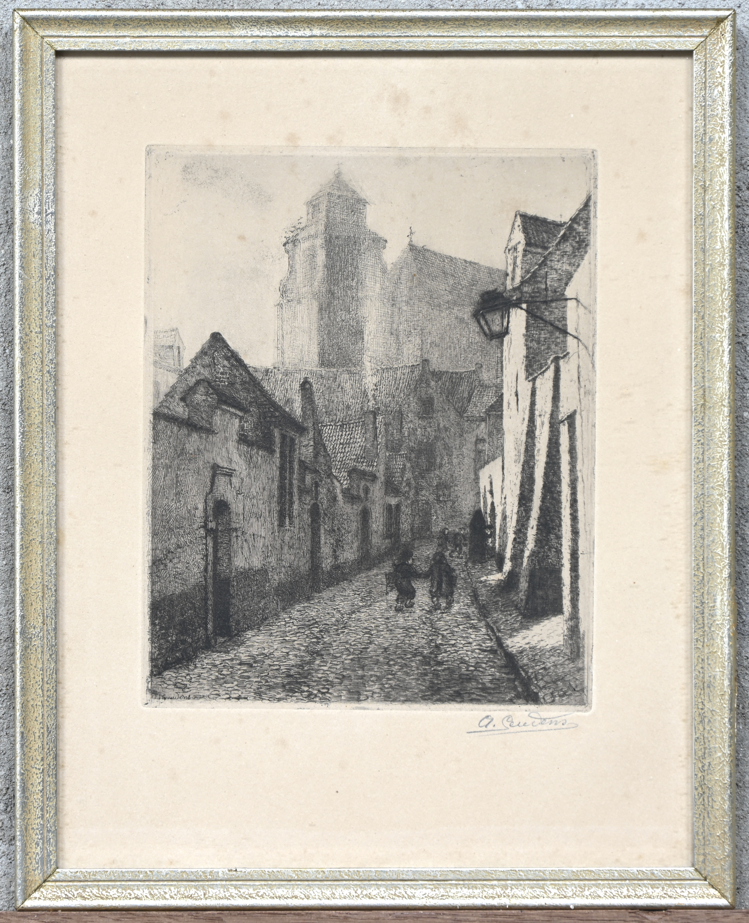‘Steeg in het begijnhof’, een monochrome ets. Gesigneerd ‘Steeg in het begijnhof’, een monochrome ets. Gesigneerd.