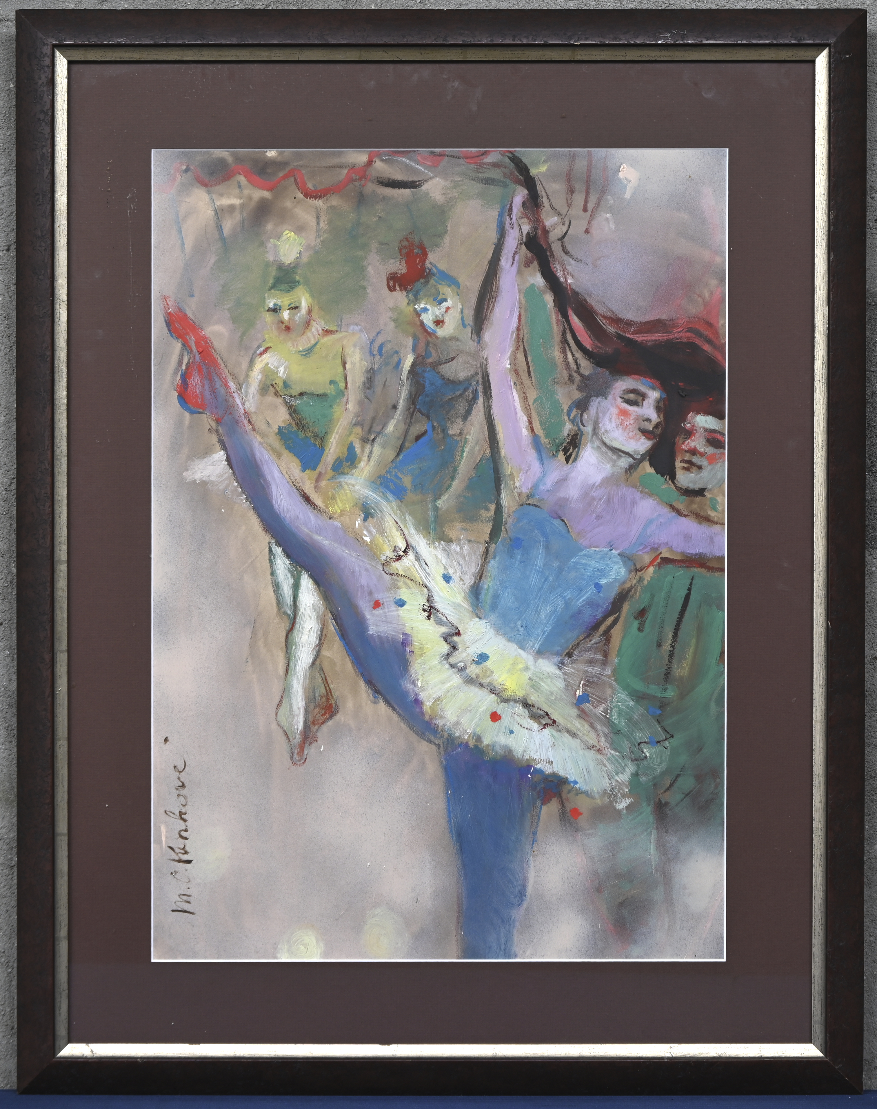 ‘Ballet’, een olieverfschilderij op paneel. Gesigneerd ‘Ballet’, een olieverfschilderij op paneel. Gesigneerd.