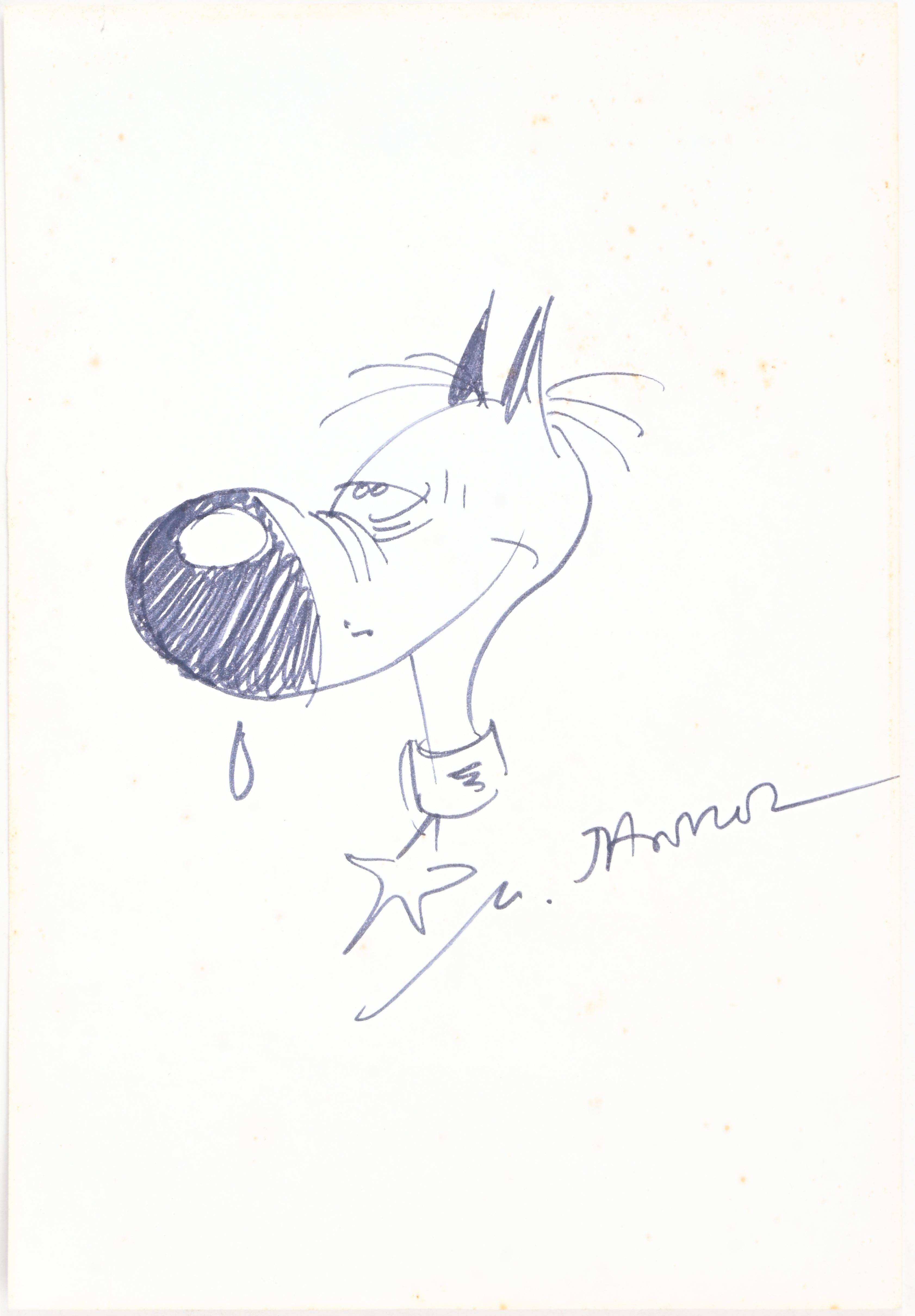 ‘Rataplan’, een schets in viltstift op papier. Gesigneerd M ‘Rataplan’, een schets in viltstift op papier. Gesigneerd M. Janvier