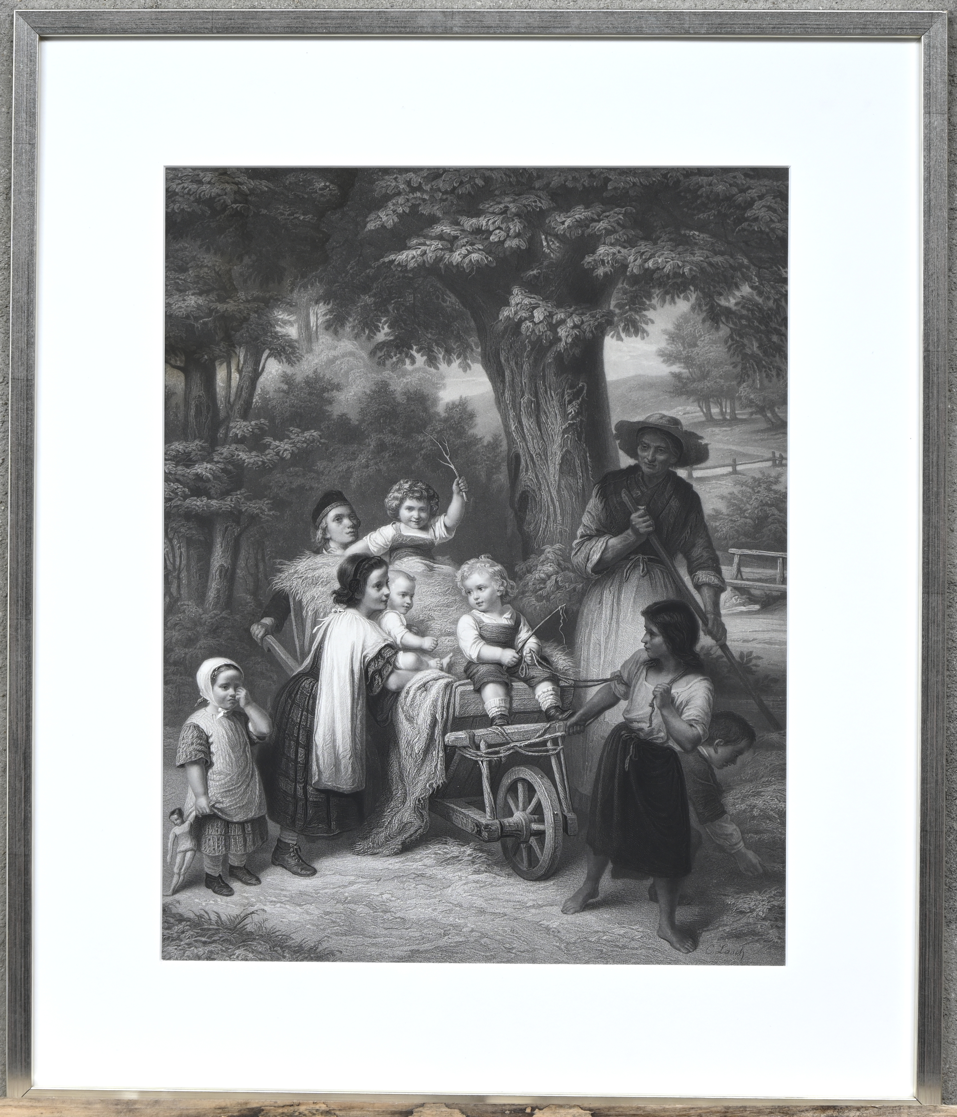 ‘Kinderlust’, een lithografische reproductie naar het werk van Carl Johann Lasch ‘Kinderlust’, een lithografische reproductie naar het werk van Carl Johann Lasch.