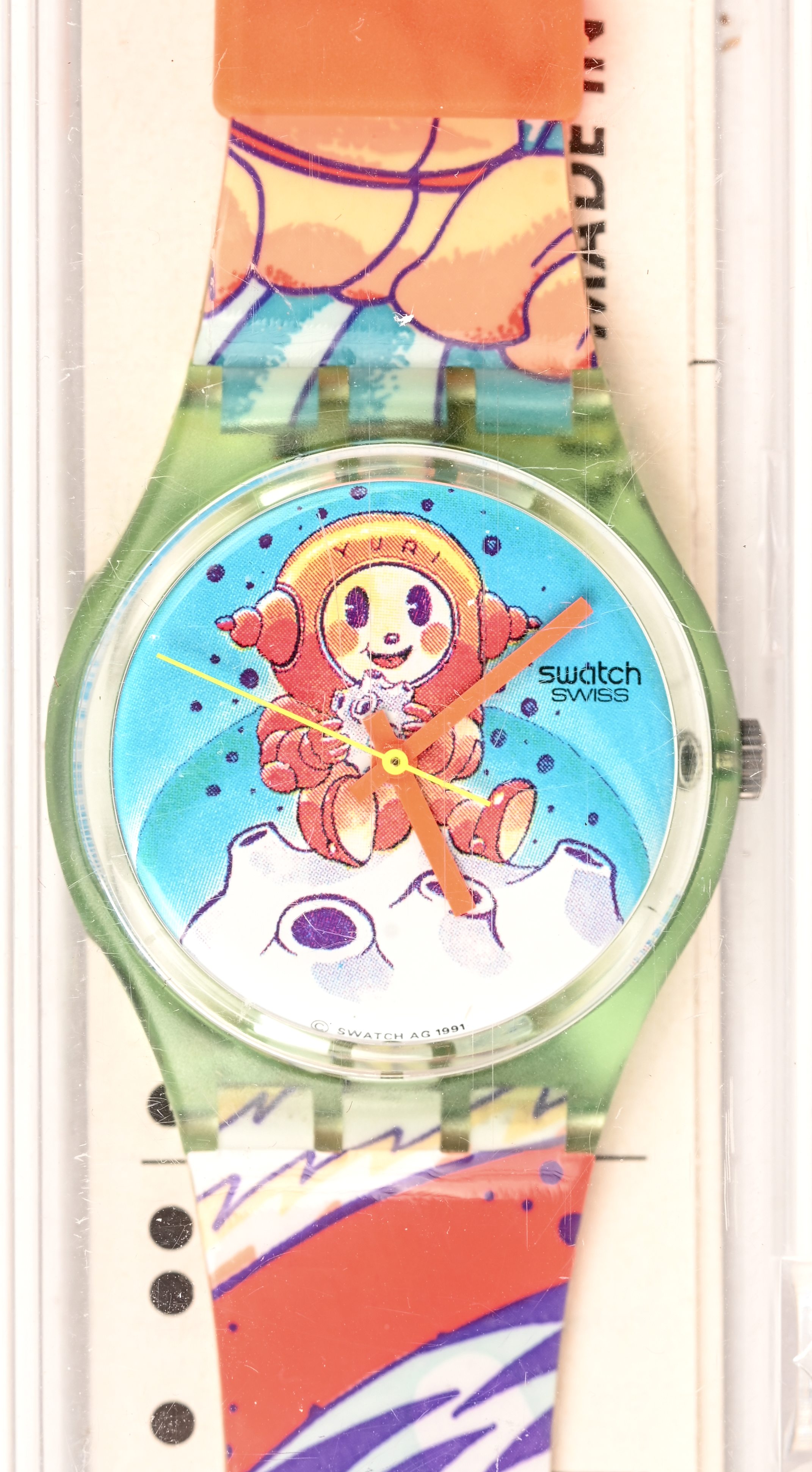 Een Swatch polshorloge, ‘GG 118 Yuri’. Nieuwstaat in OVP Een Swatch polshorloge, ‘GG 118 Yuri’. Nieuwstaat in OVP.