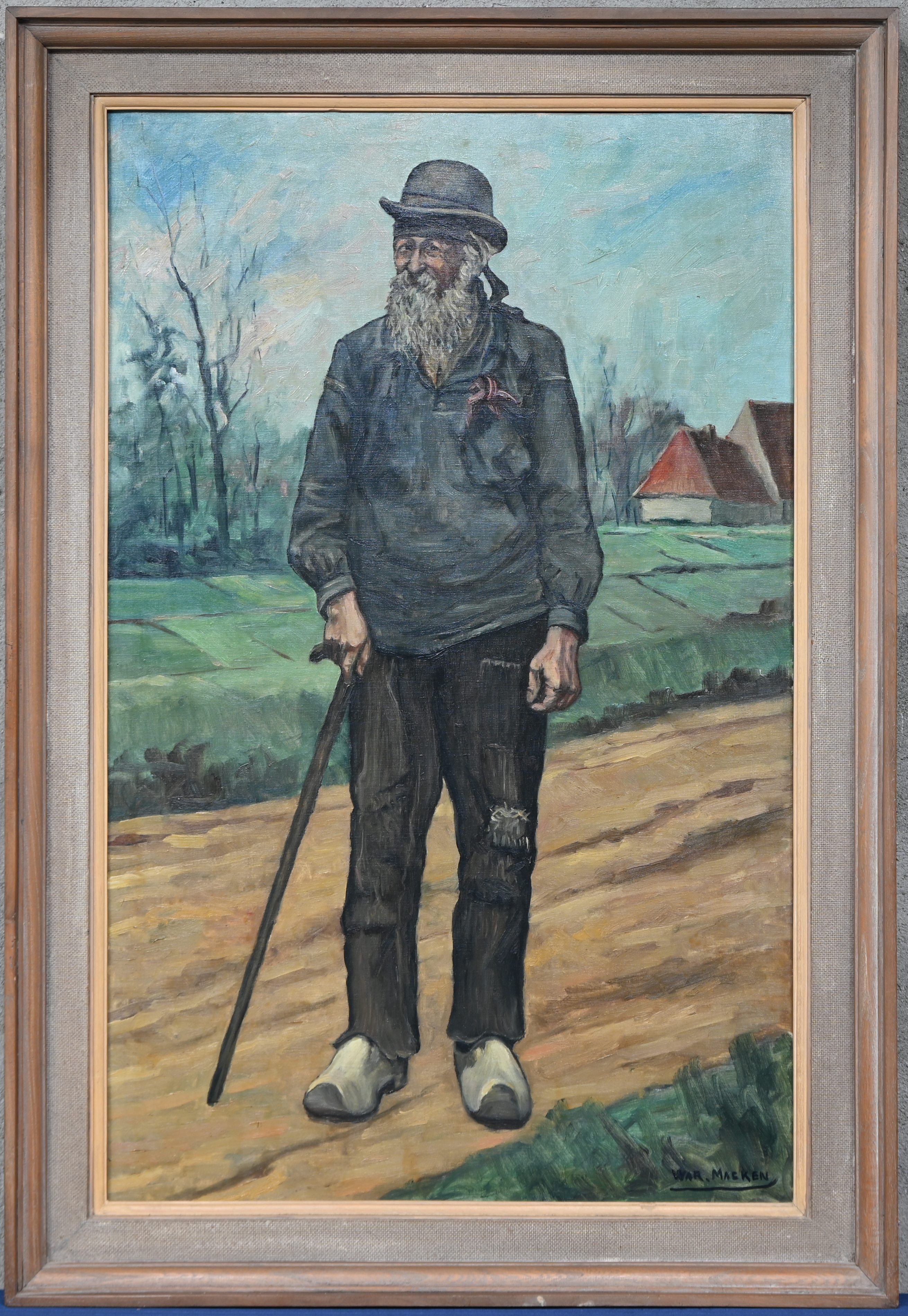 “Wandelende man”. Olieverf op doek. Gesigneerd “Wandelende man”. Olieverf op doek. Gesigneerd.